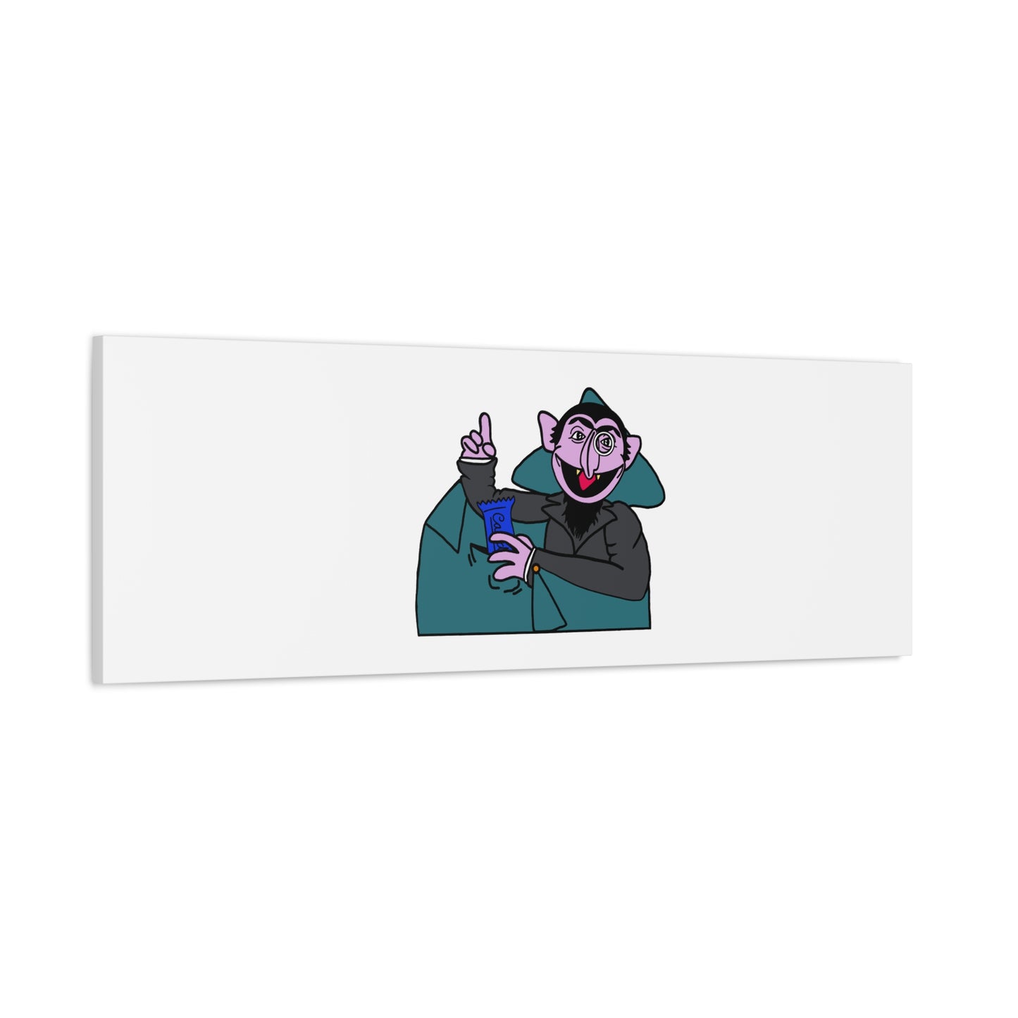 The Count Stealing Candy Canvas Print White - Sesame Street The Count Parody Art
