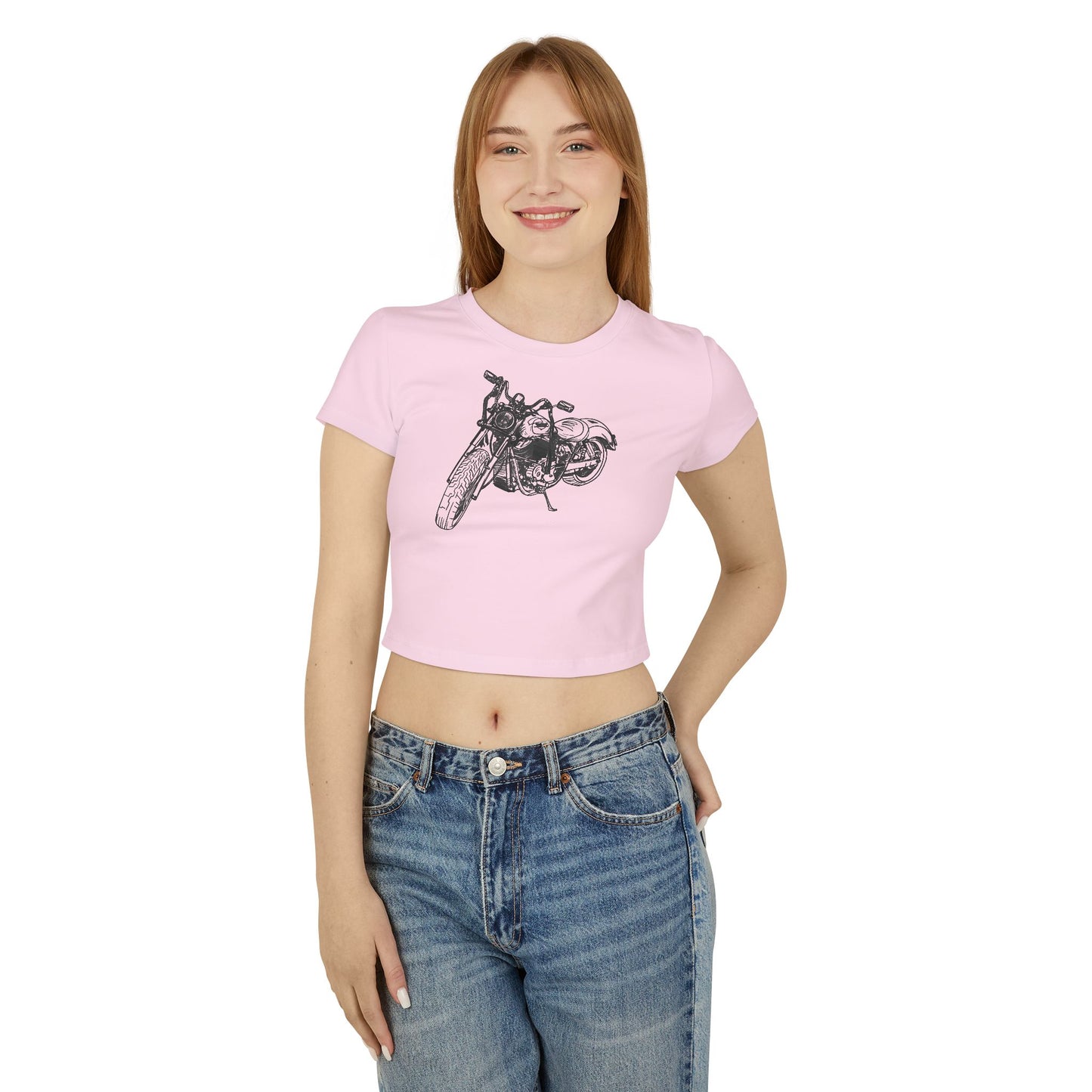Harley Motorcycle Sketch Baby Tee