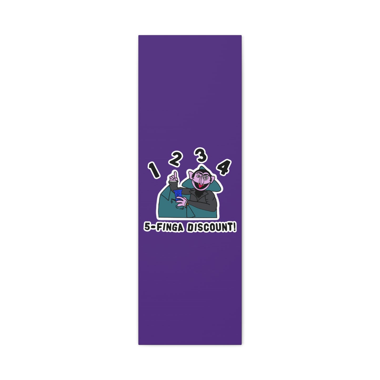 Five Finger Discount Canvas Print Light Purple - Sesame Street The Count Parody Art Print