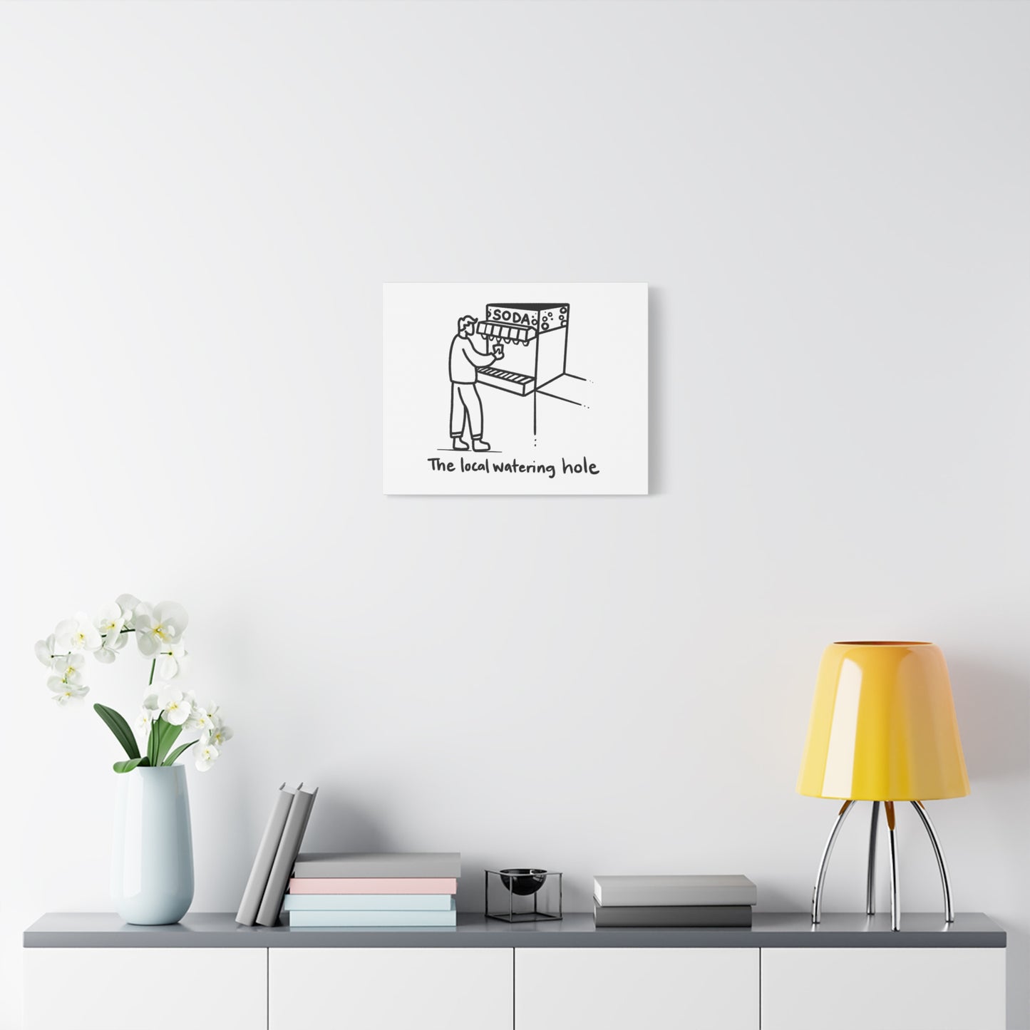 Local Watering Hole Canvas Print - White Background