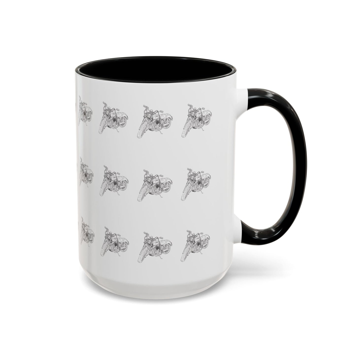 Motorcycle Pattern Coffee Mug - Harley Drawing Mug