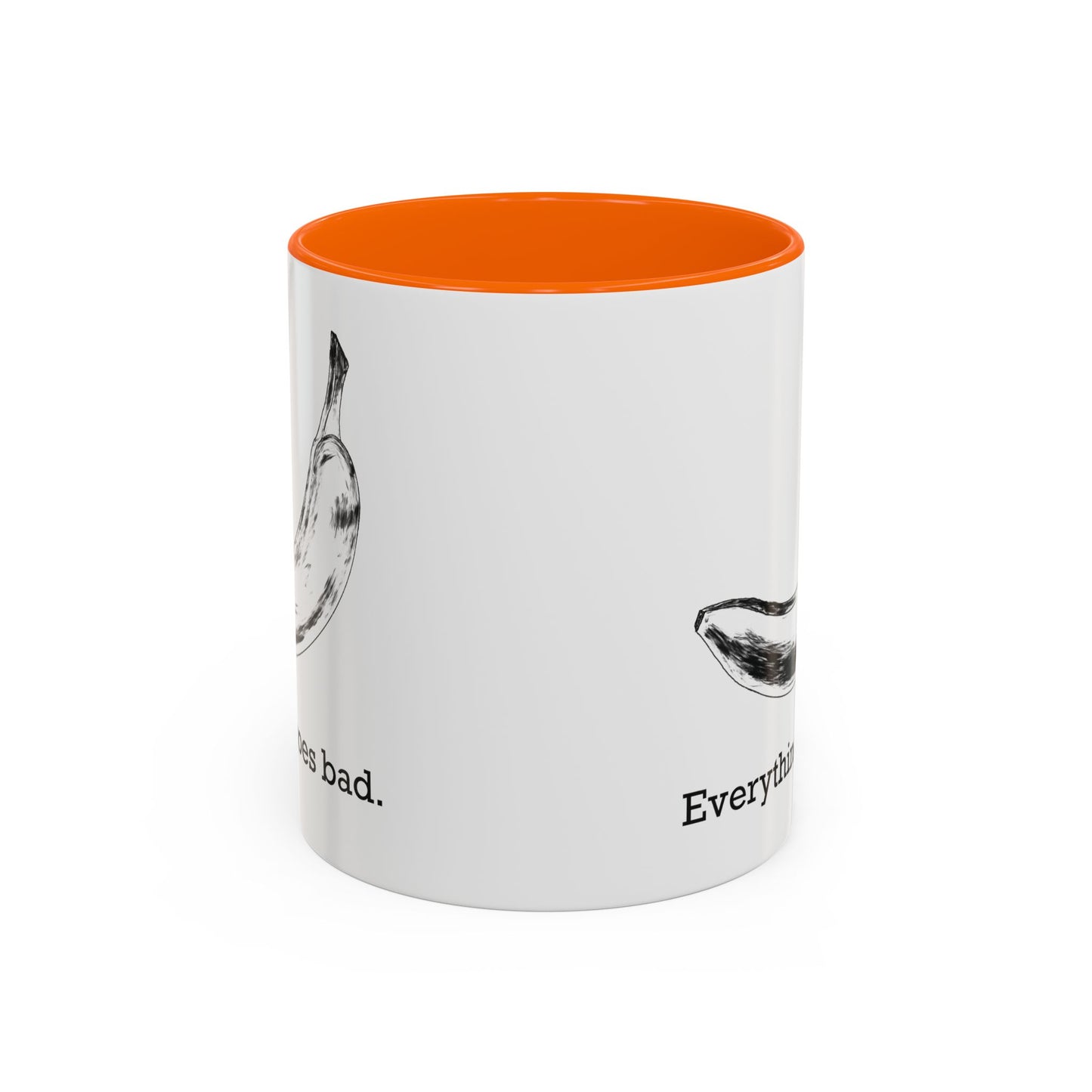 Everything Goes Bad Rotting Banana B&W Accent Mug