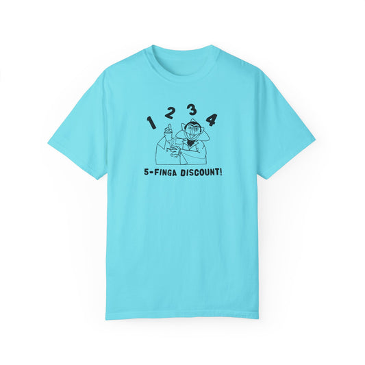Five Finger Discount Outline Tee - Sesame Street The Count Parody Shirt
