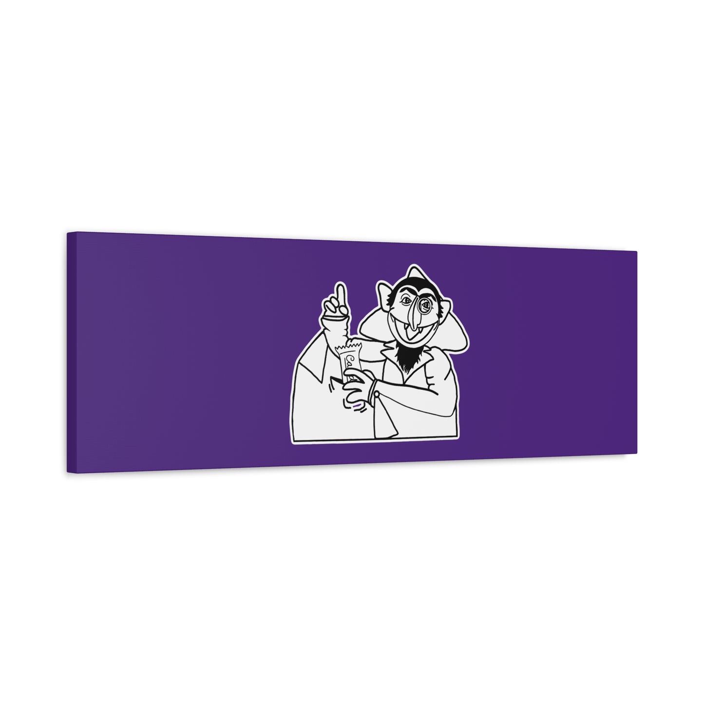 The Count Stealing Candy Outline Canvas Print Purple - Sesame Street The Count Parody Art