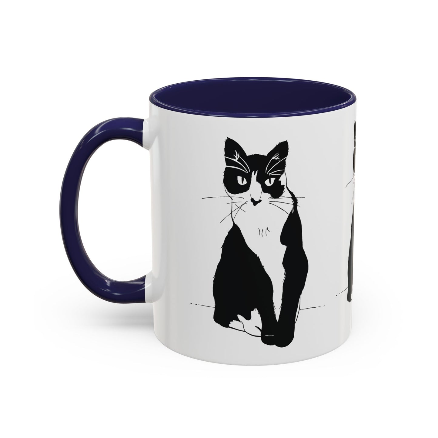 Three Cats Accent Mug (Transparent Style Cat) - Three Cats Edition Cat Mug