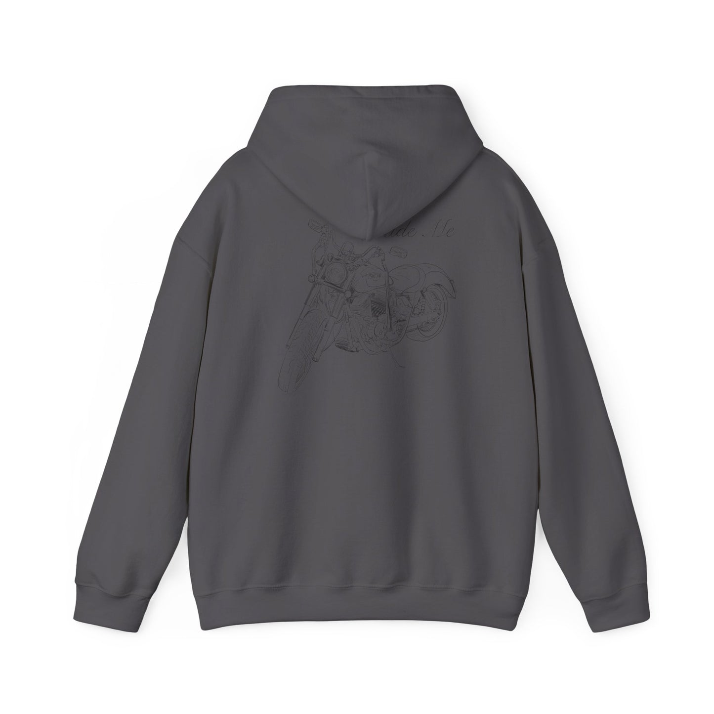 Ride Me Harley Motorcycle Drawing Hoodie Sweatshirt - Back Design