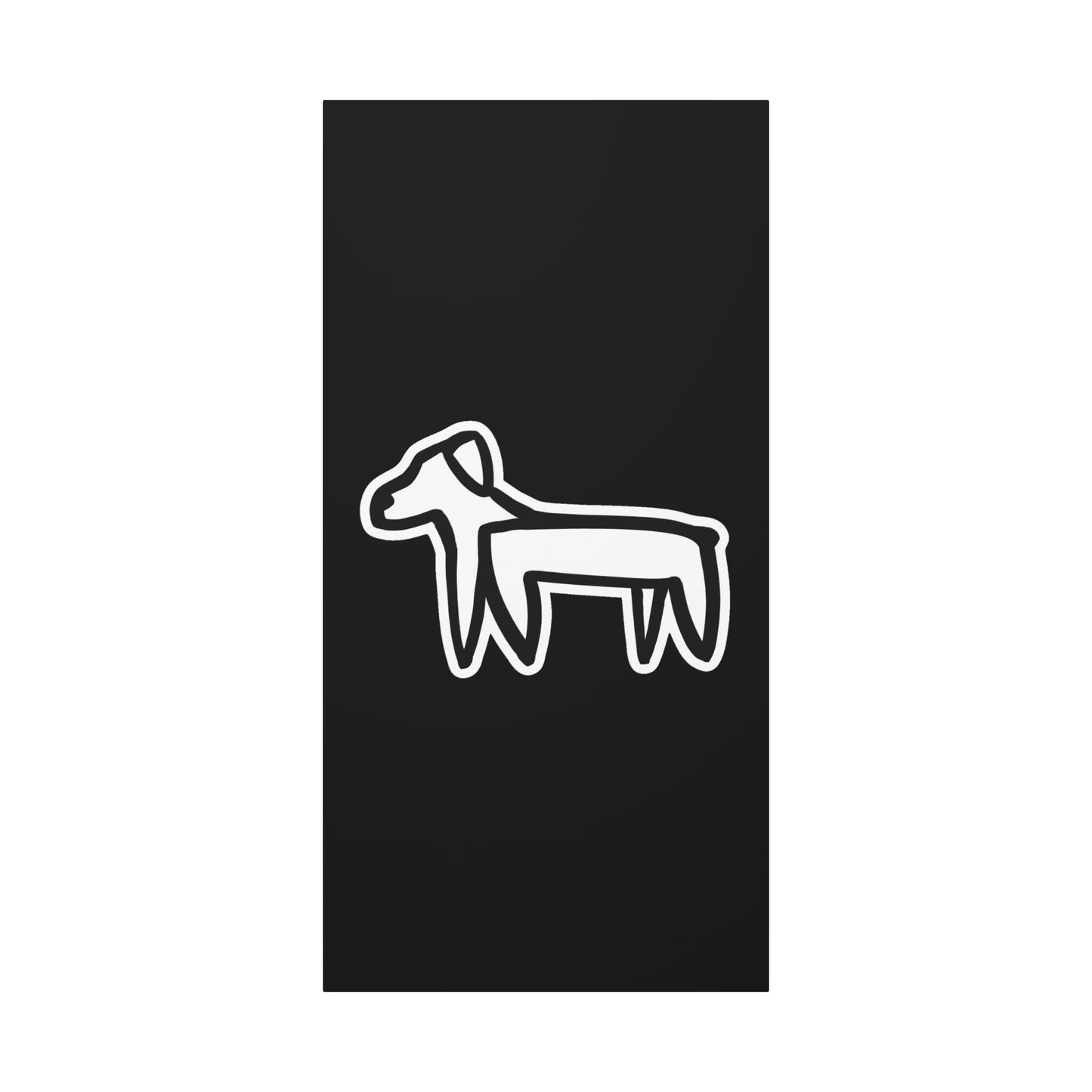 Dog Canvas Print on Black (Sticker Style Dog) - Dog Art Print