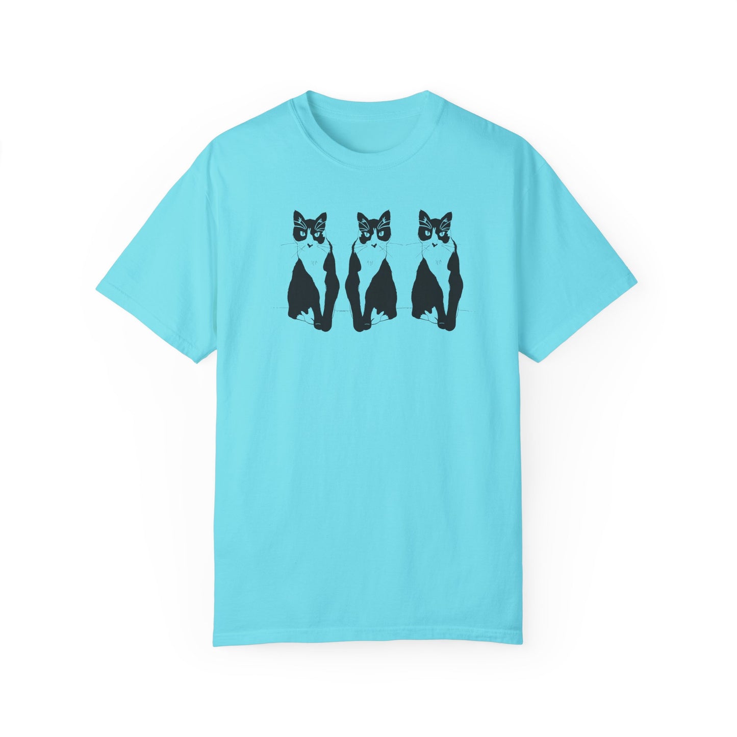 Cat x3 Tee (Transparent Style Cat) - Cat Drawing Shirt