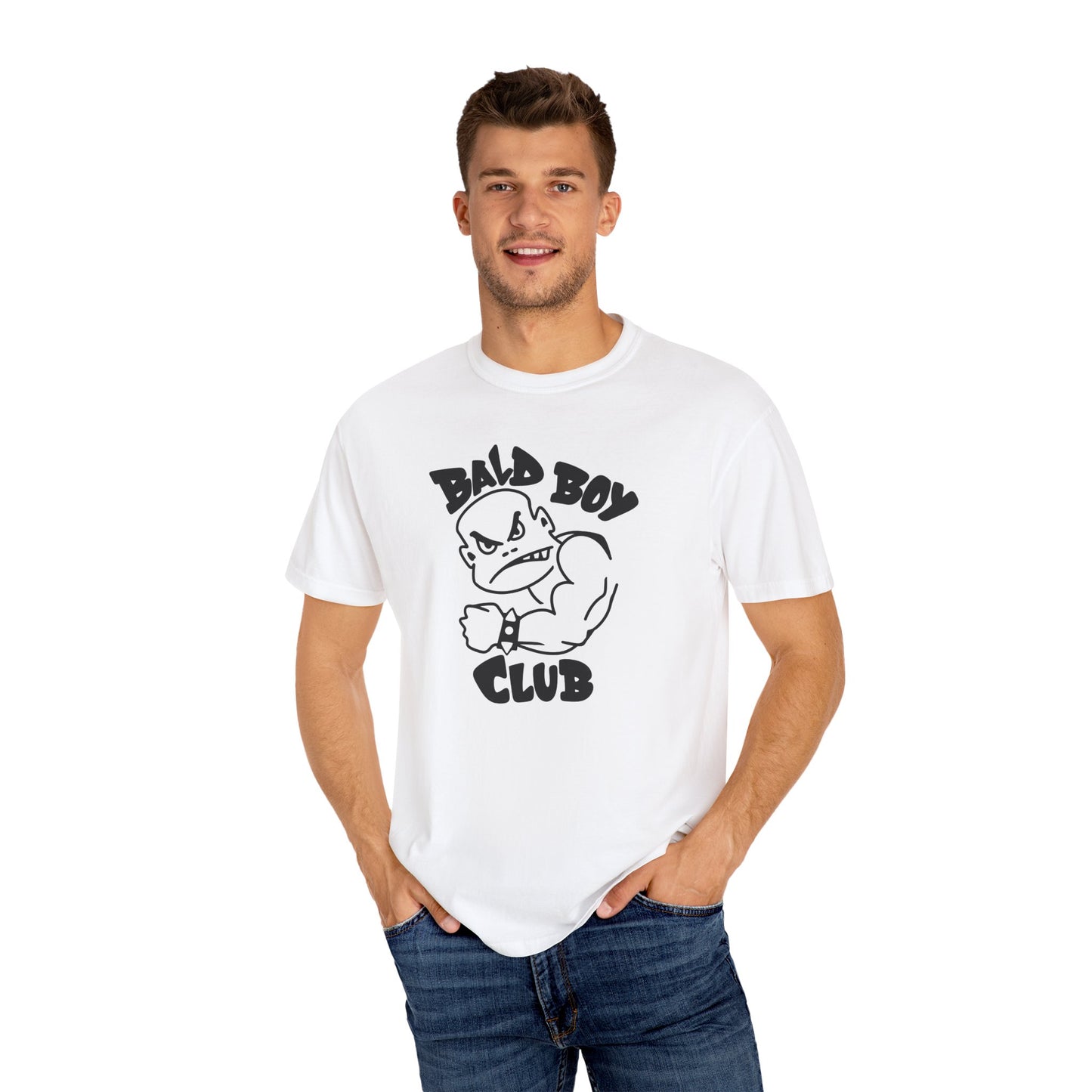 Bald Boy Club T-Shirt Front Design - Bald Boy Club Shirt - Bad Boy Club Parody Tee