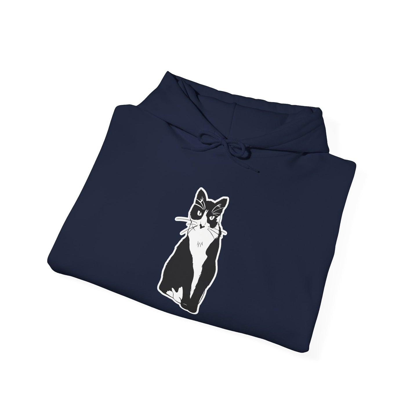 Cat Hoodie (Sticker Style Cat) - Cat Hooded Sweatshirt