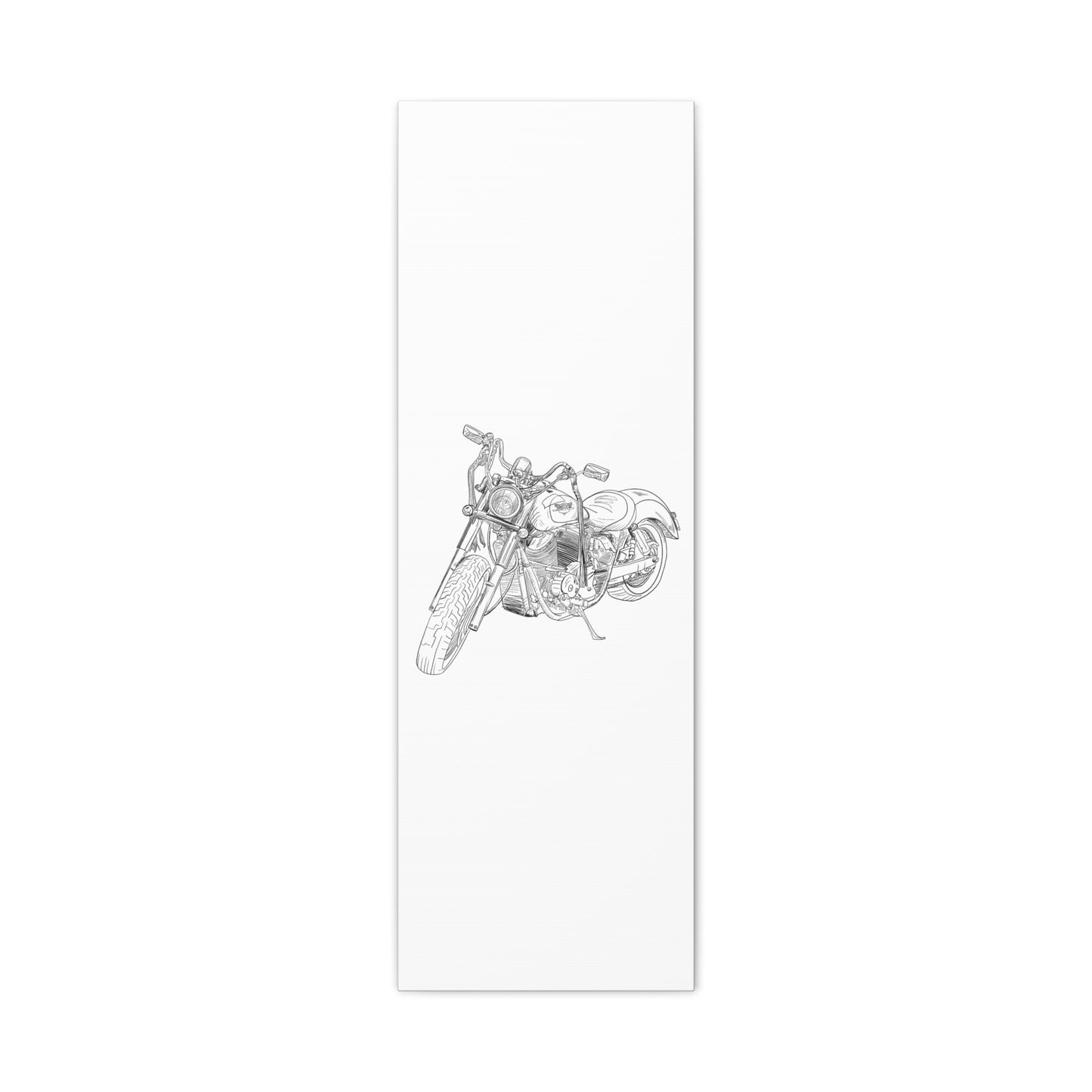 Ride Me Harley Motorcycle Sketch Canvas Print - Black Ink on White Background