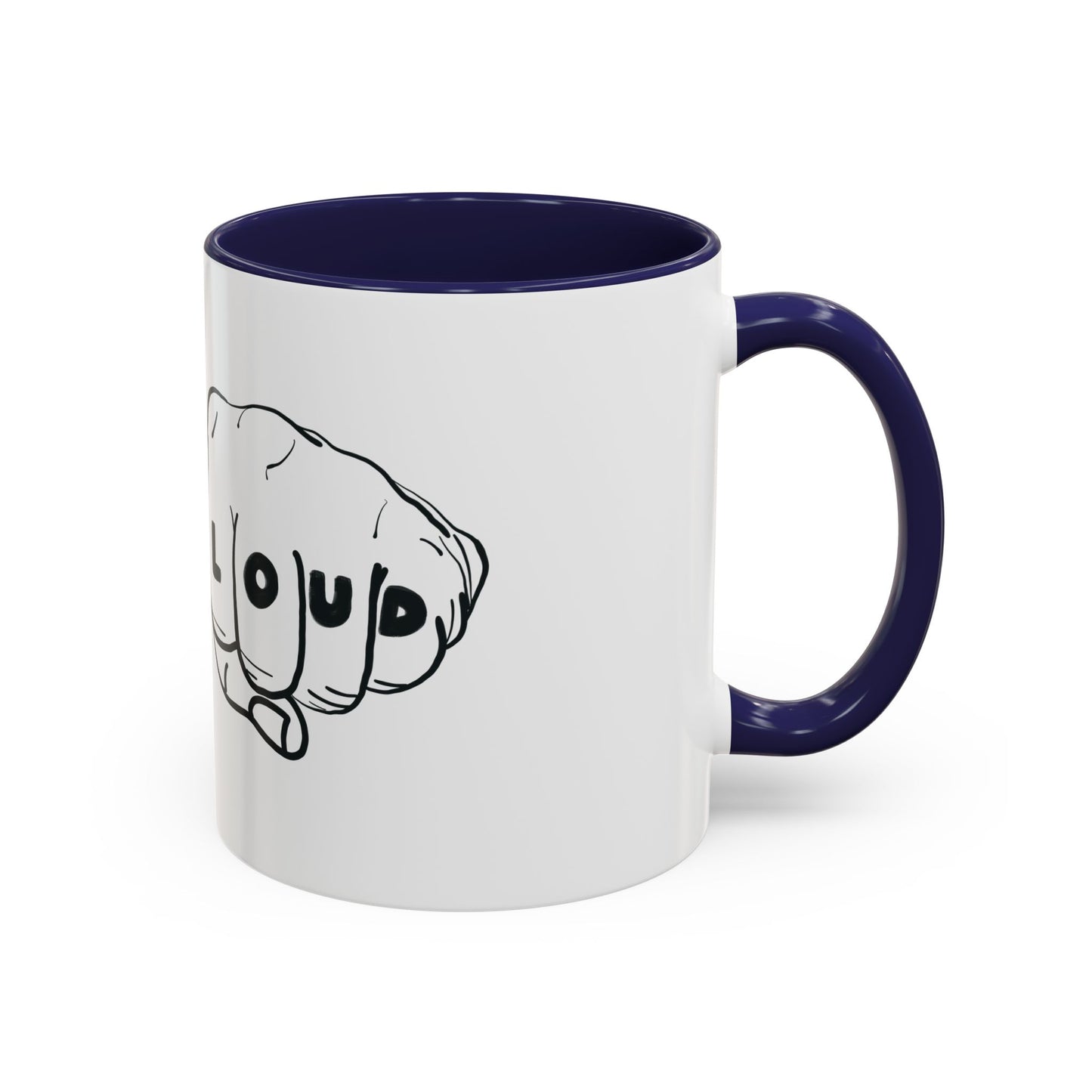 Live Loud Knuckle Tats Tattooed Fists Accent Mug
