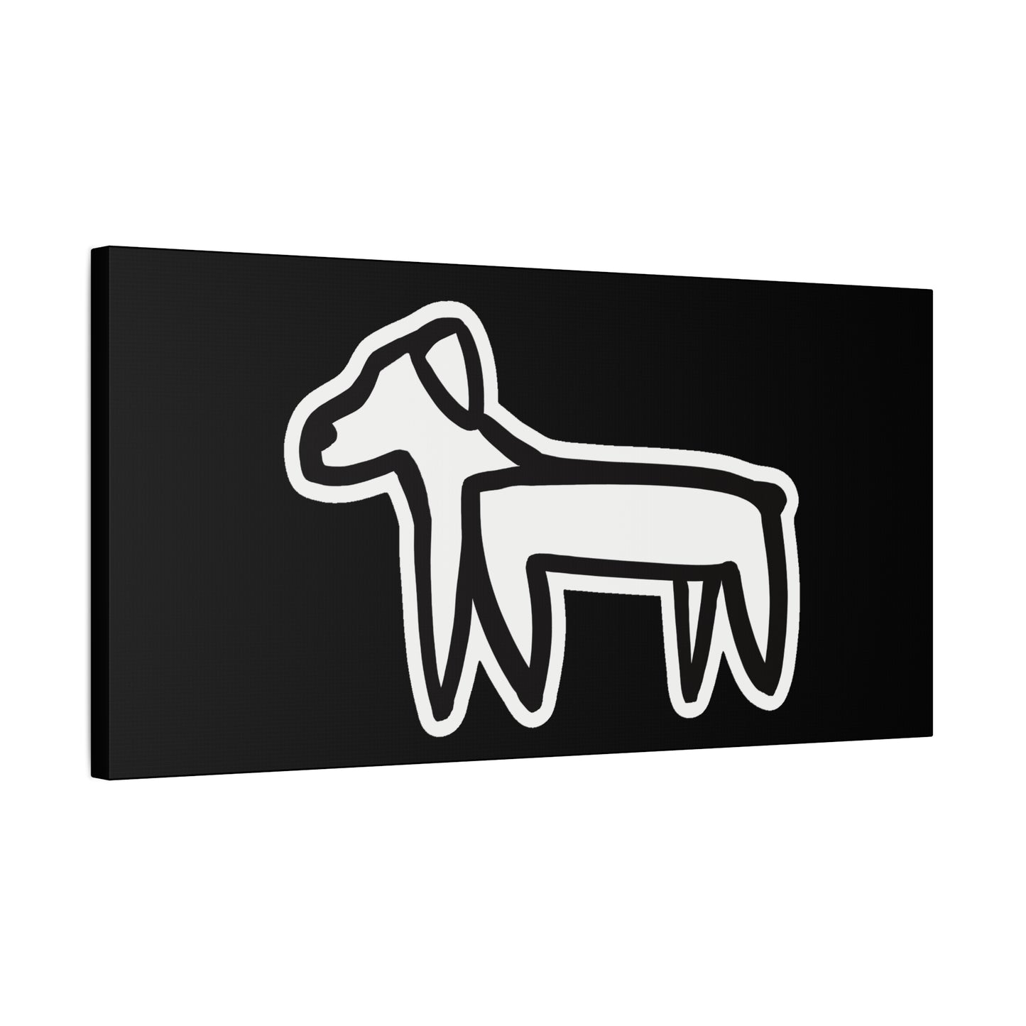 Dog Canvas Print on Black (Sticker Style Dog) - Dog Art Print