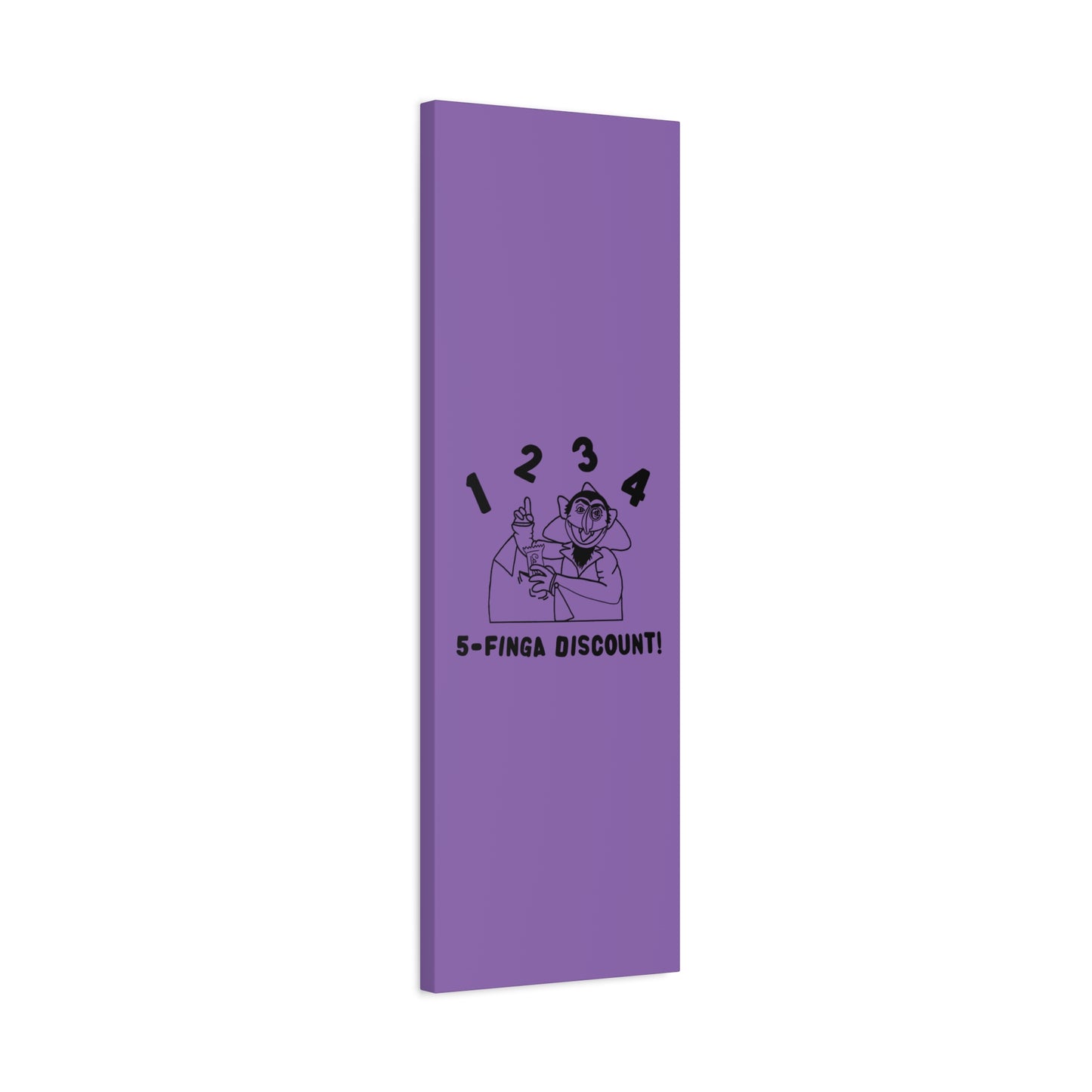 Five Finger Discount Outline Canvas Print Light Purple - Sesame Street The Count Parody Art Print