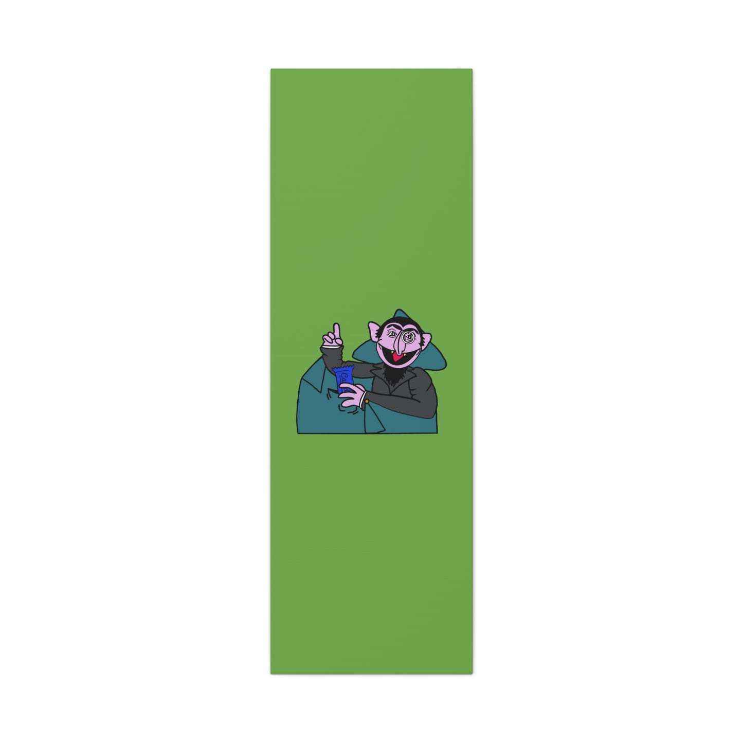 The Count Stealing Candy Canvas Print Green - Sesame Street The Count Parody Art
