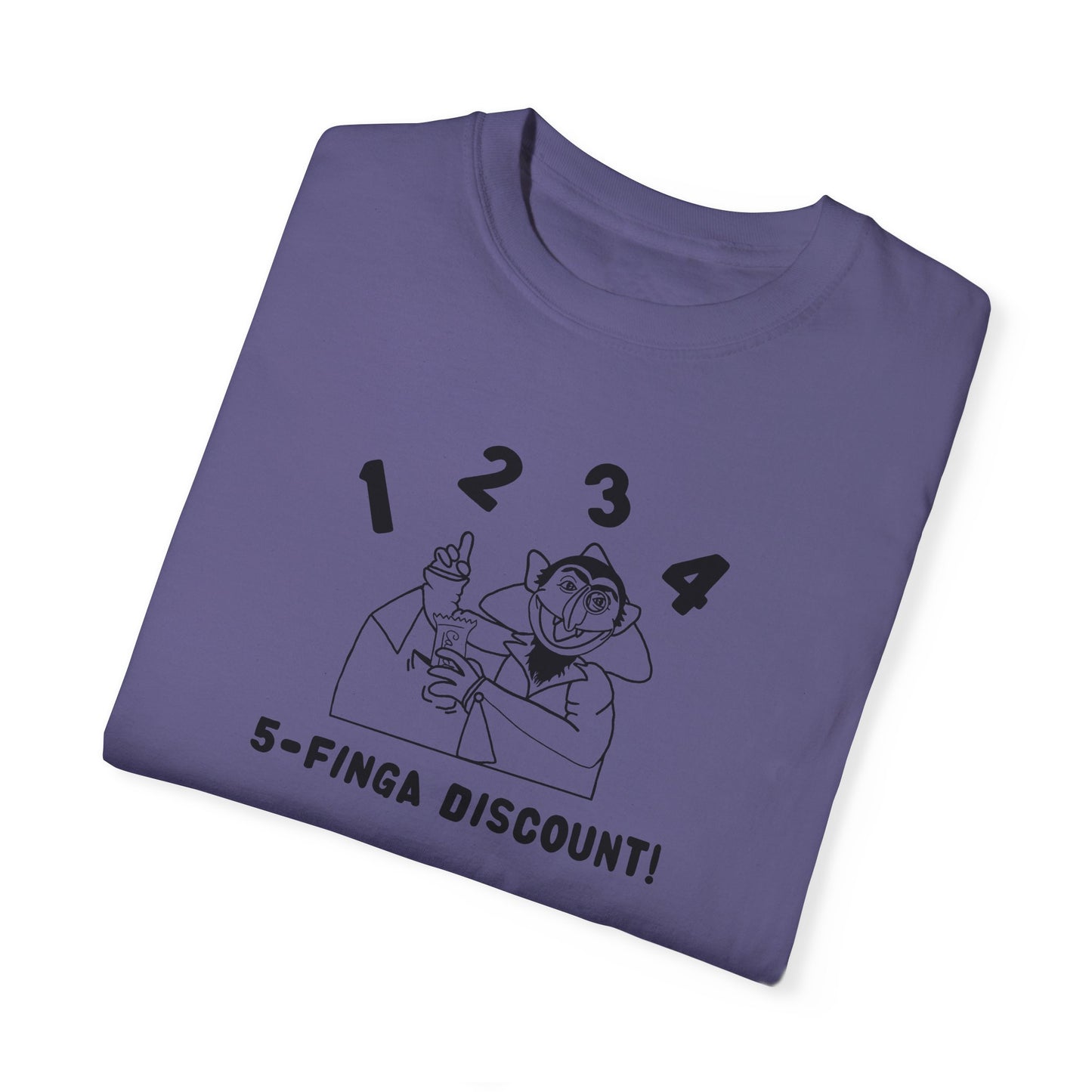 Five Finger Discount Outline Tee - Sesame Street The Count Parody Shirt