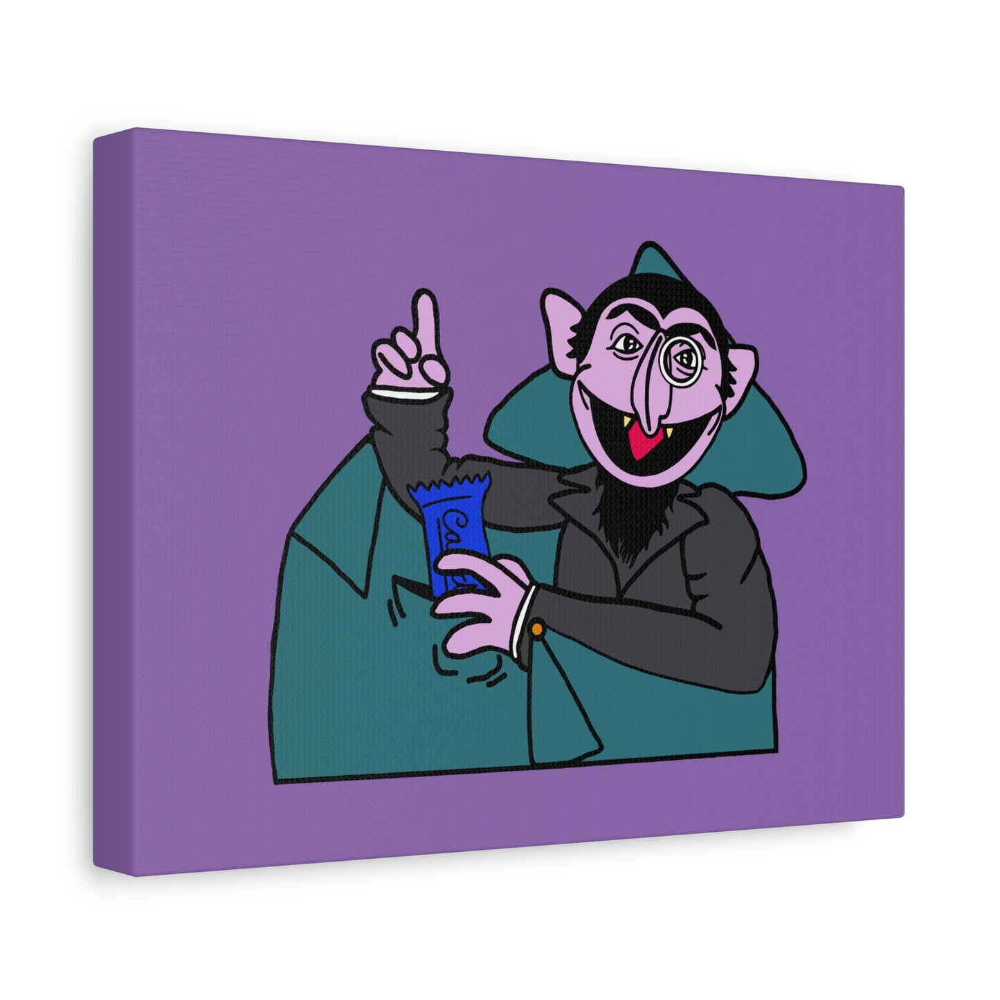The Count Stealing Candy Canvas Print Light Purple - Sesame Street The Count Canvas Art