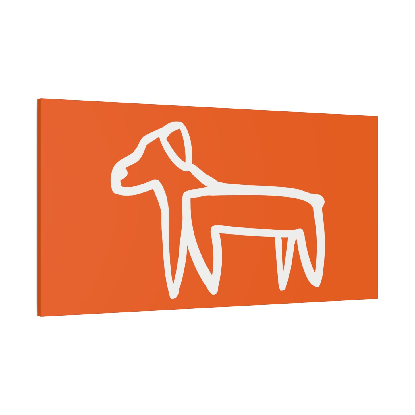 Dog Canvas Print on Orange (Transparent Style White Dog) - Dog Art Print