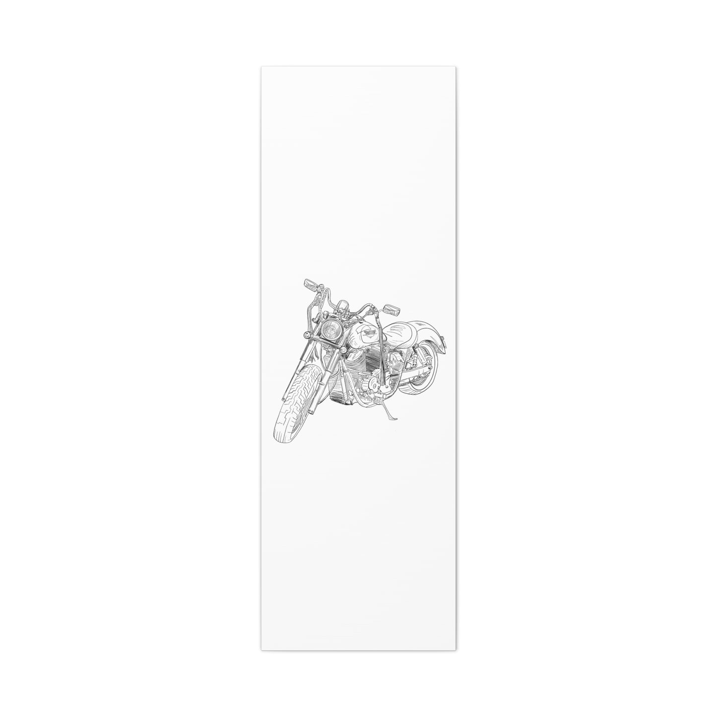 Ride Me Harley Motorcycle Sketch Canvas Print - Black Ink on White Background