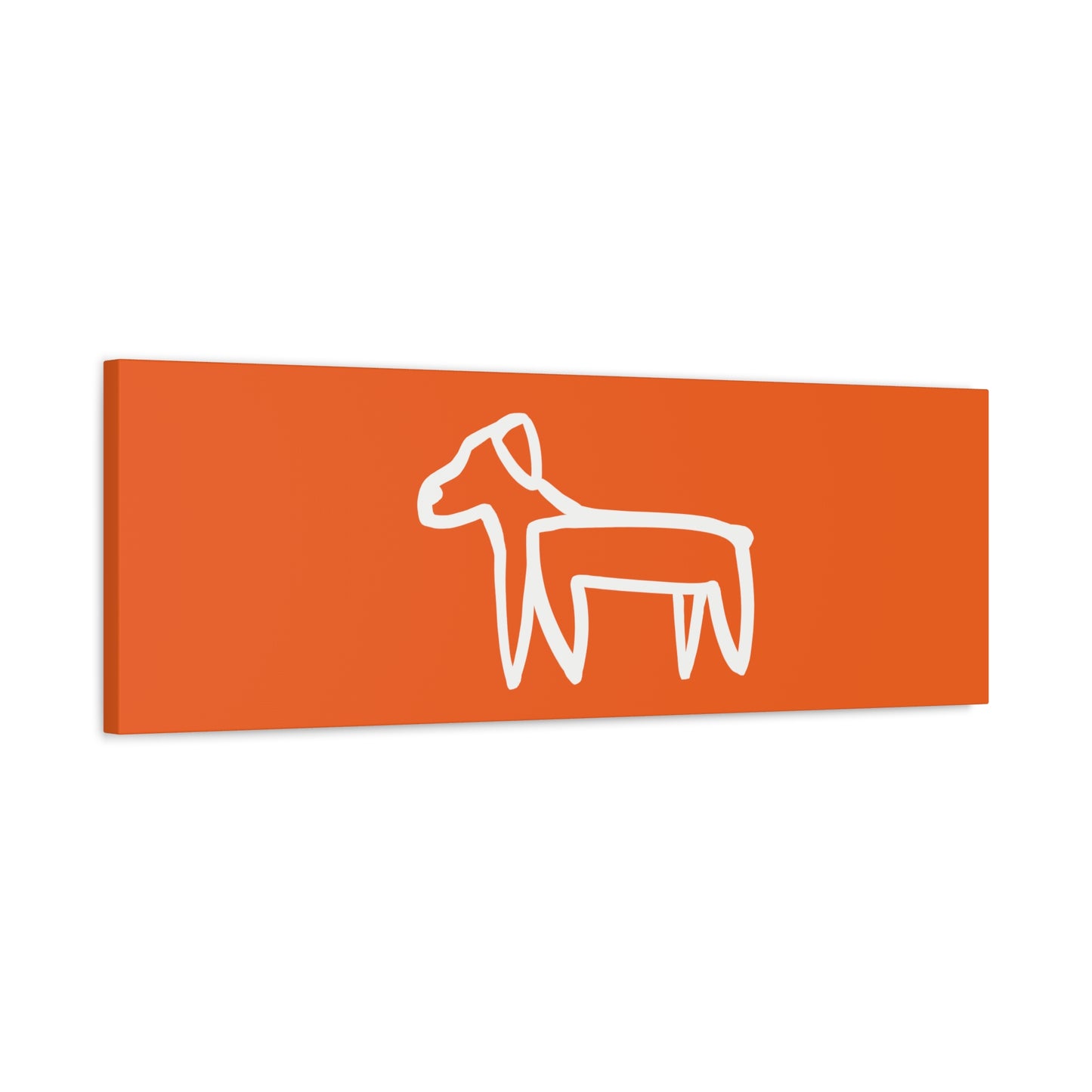 Dog Canvas Print on Orange (Transparent Style White Dog) - Dog Art Print