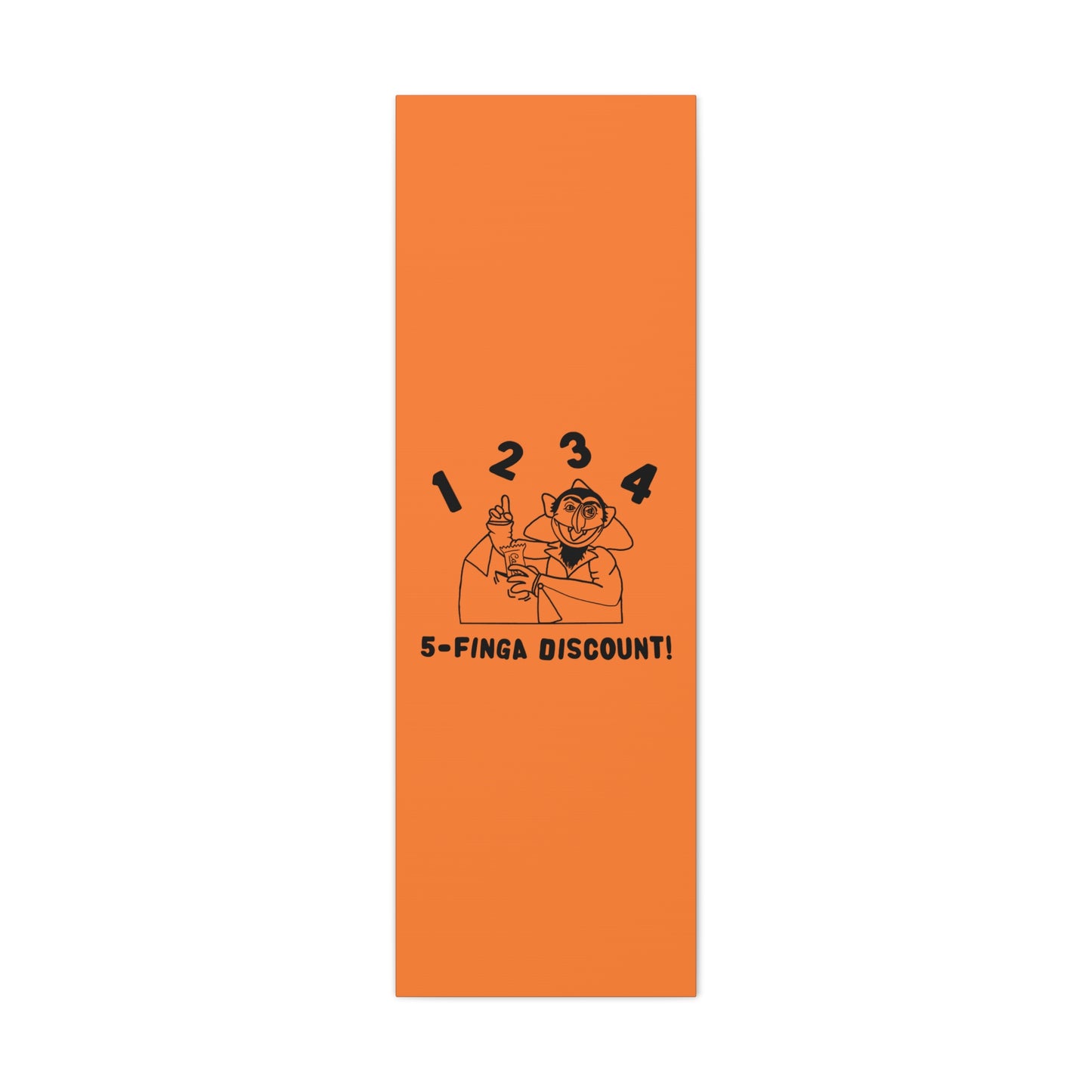 Five Finger Discount Outline Canvas Print Light Orange - Sesame Street The Count Parody Art Print
