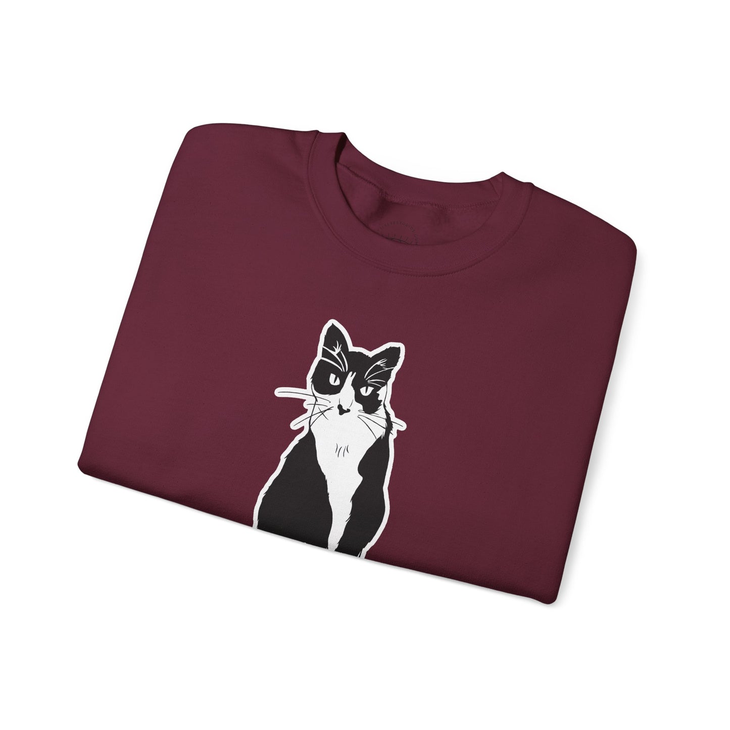 Cat Sweatshirt (Sticker Style Cat) - Cat Drawing Sweatshirt