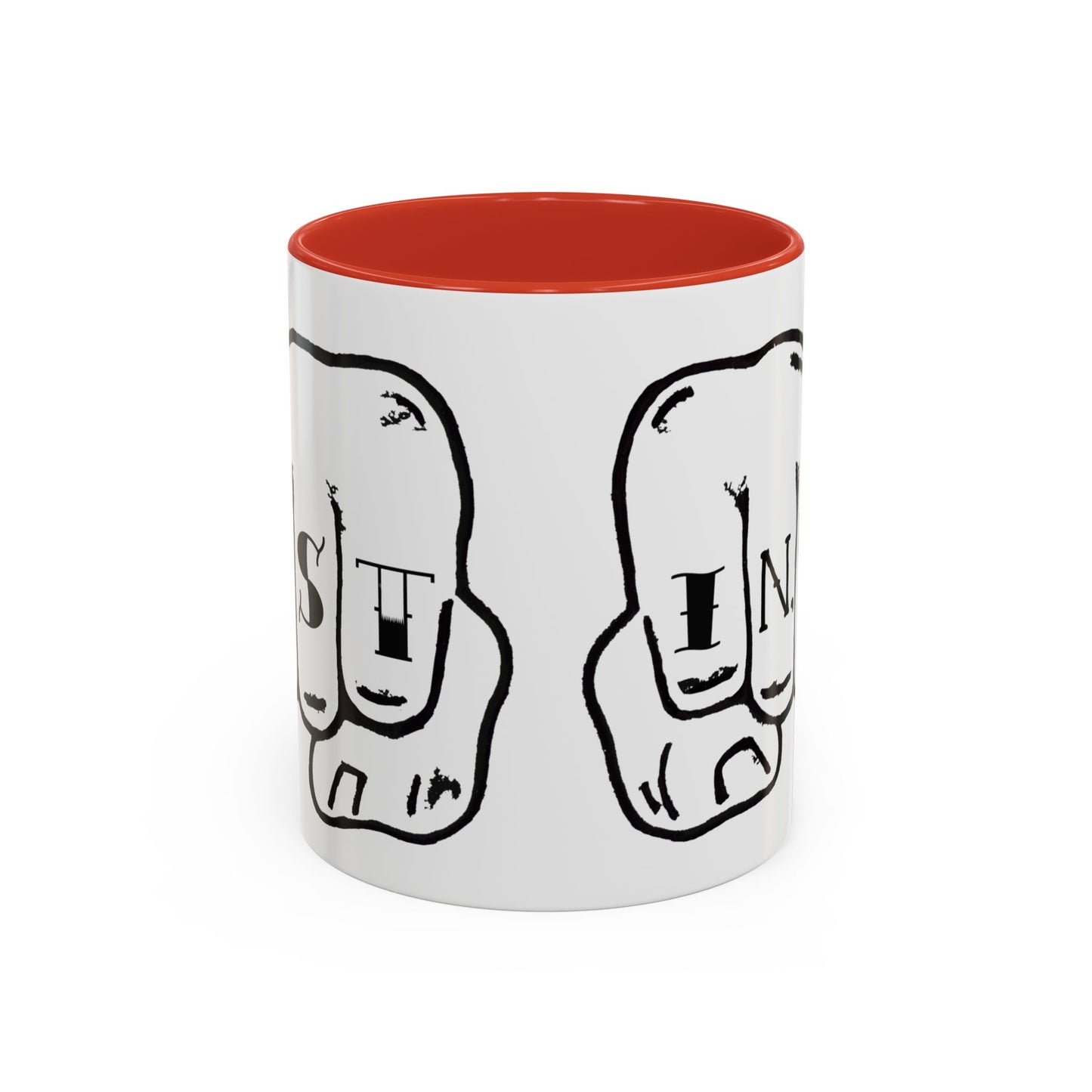 Austin Knuckle Tats Tattooed Fists Accent Mug Giant Fists Edition