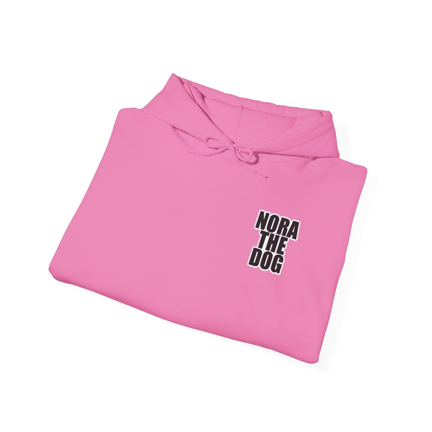 Nora the Dog Heart Hoodie Back Design (Sticker Style Nora) - Nora Hooded Sweatshirt