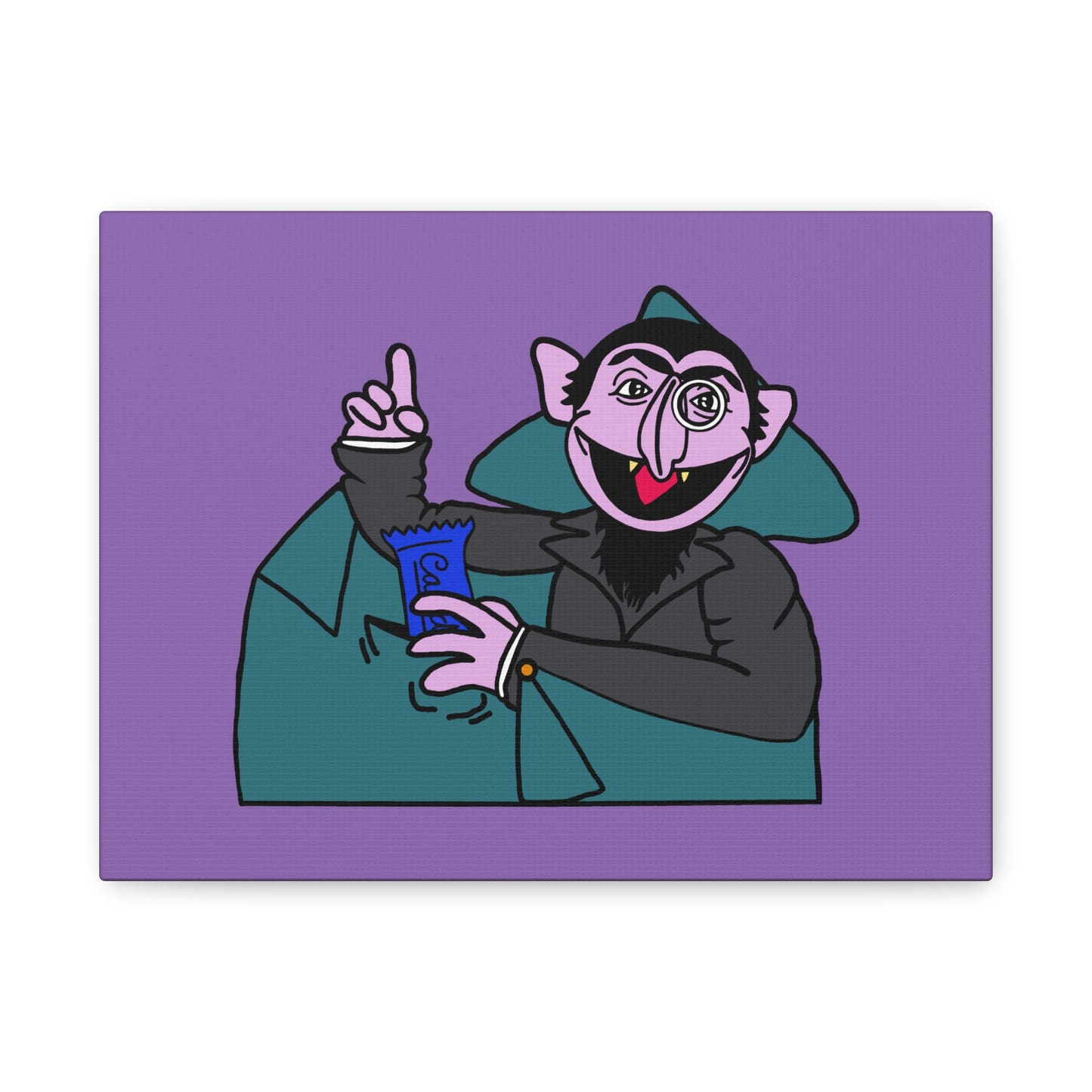The Count Stealing Candy Canvas Print Light Purple - Sesame Street The Count Canvas Art