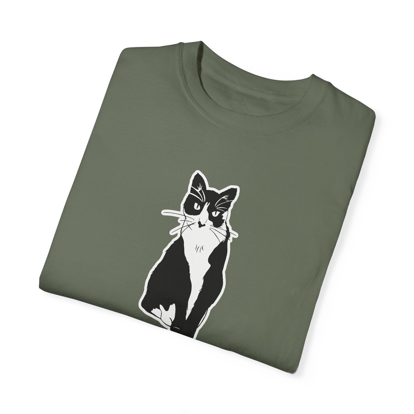 Cat Tee (Sticker Style Cat) - Cat Drawing Shirt