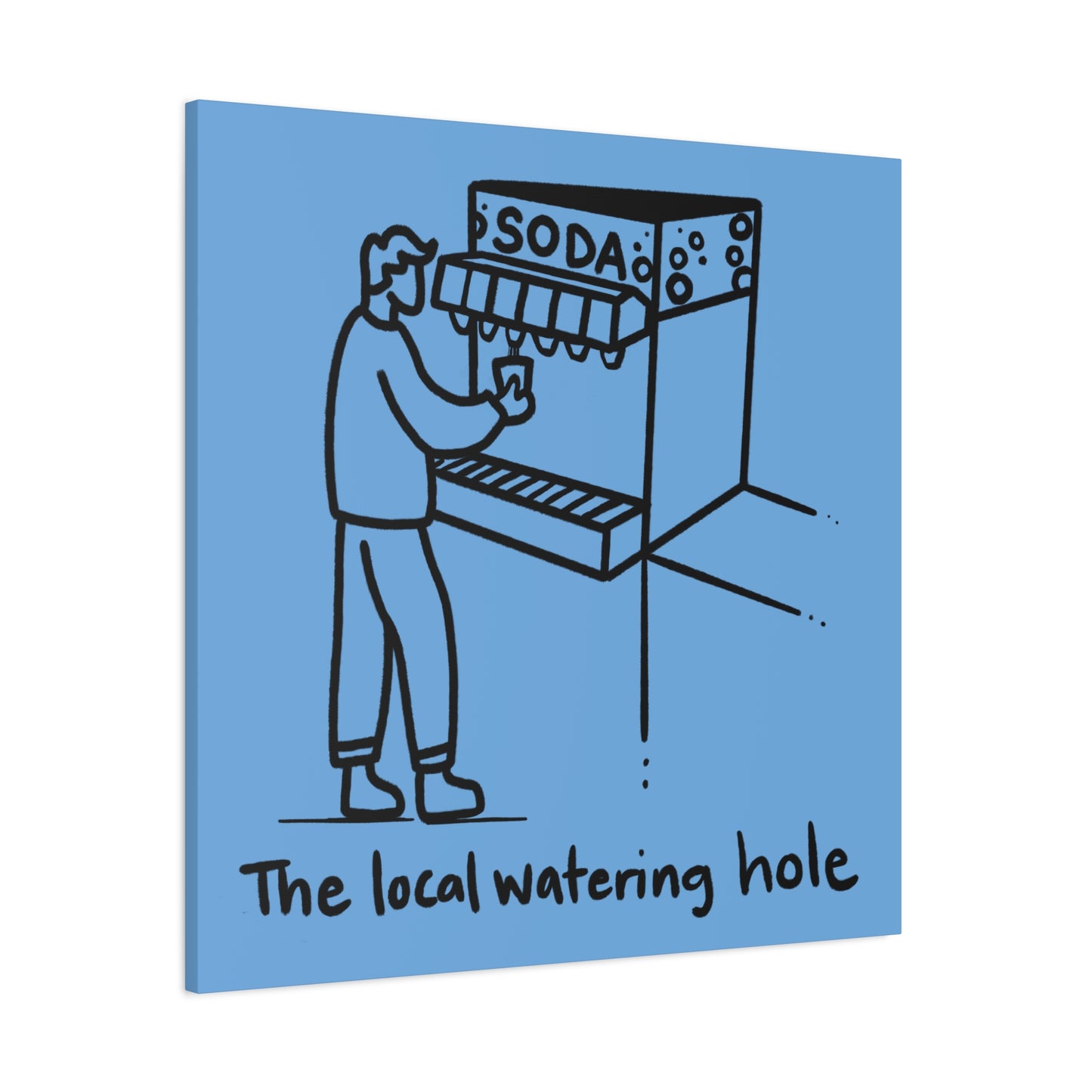 Local Watering Hole Canvas Print - Blue