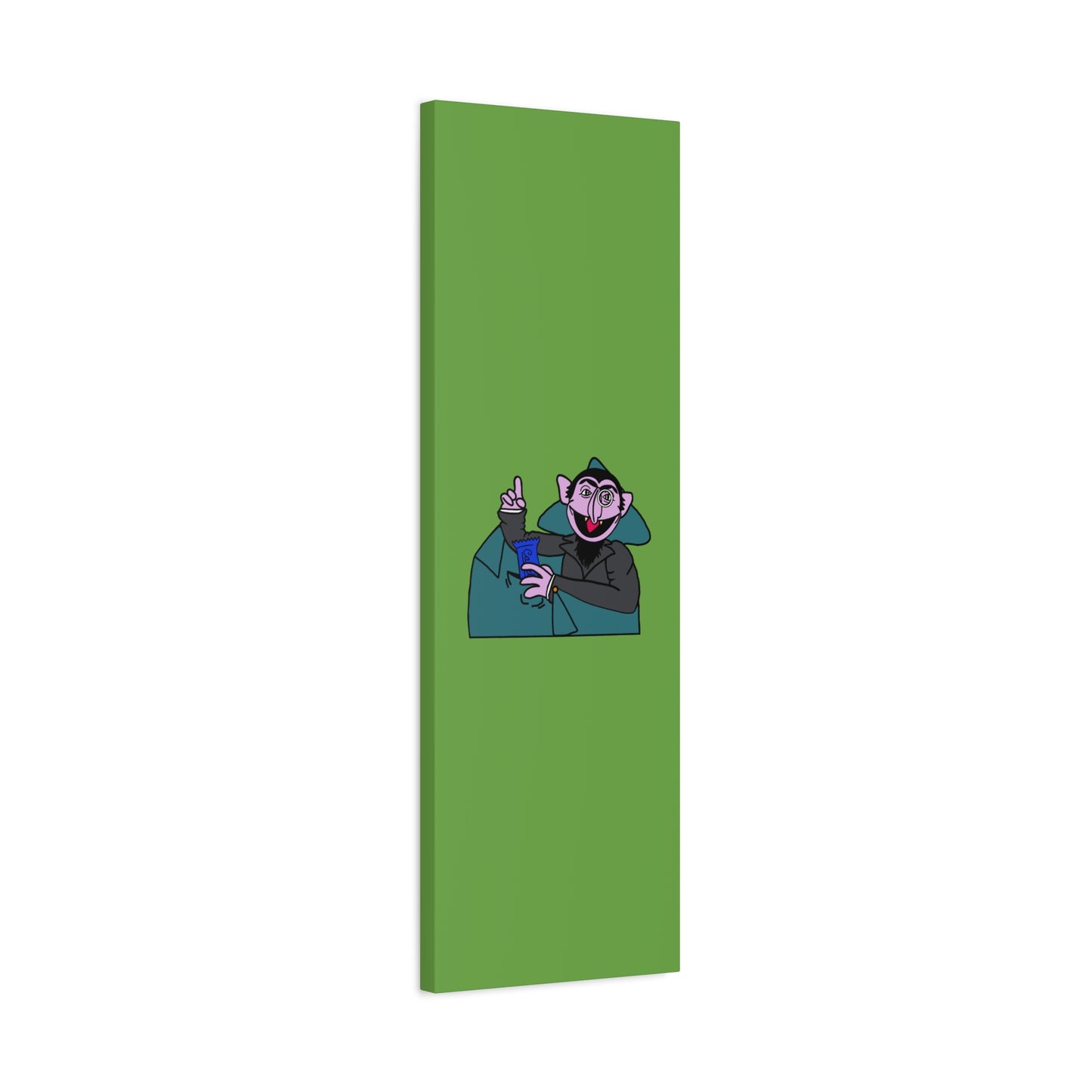The Count Stealing Candy Canvas Print Green - Sesame Street The Count Parody Art