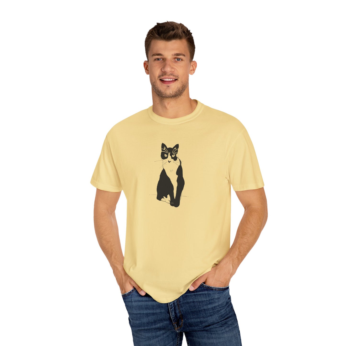 Cat Tee (Transparent Style Cat) - Cat Drawing Shirt