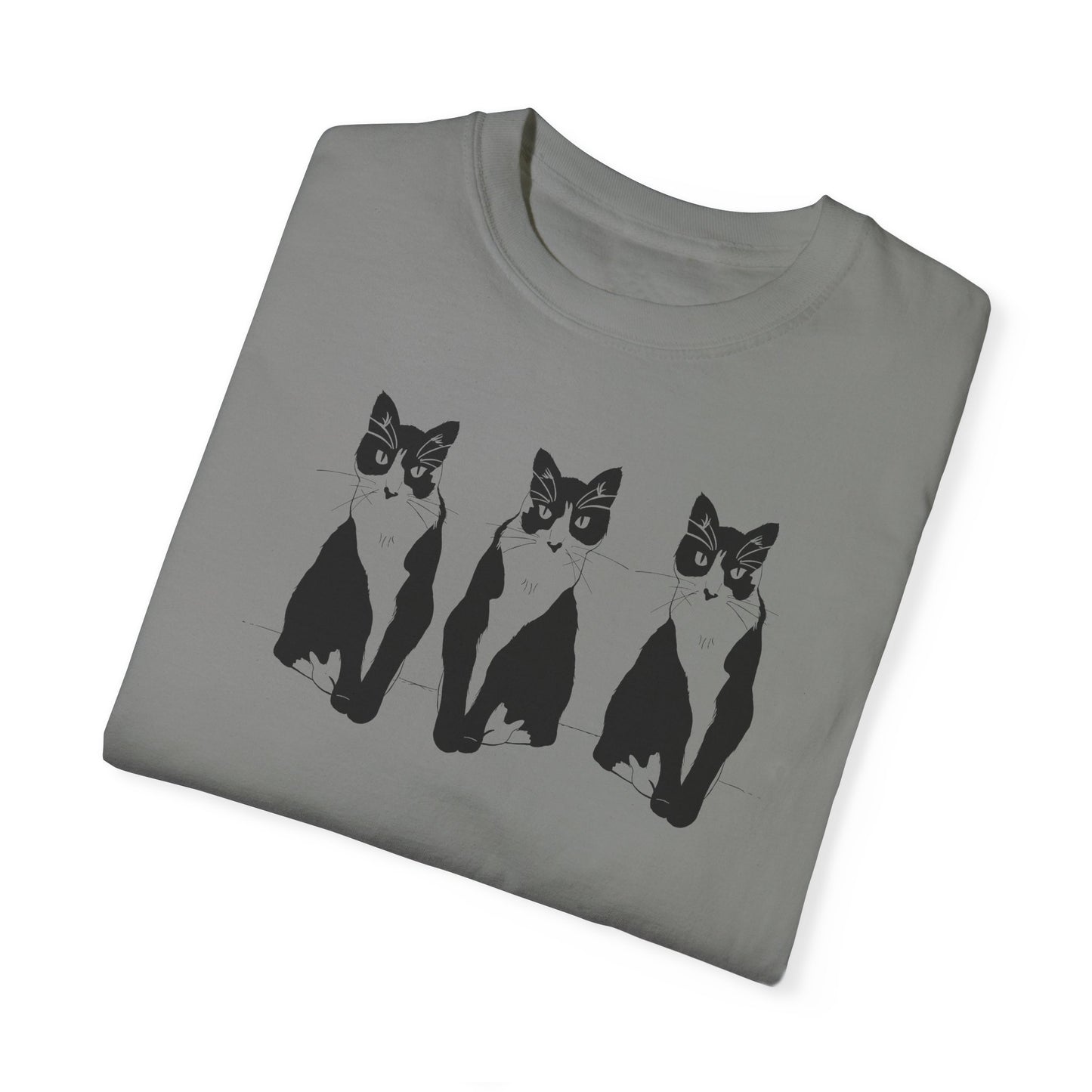 Cat x3 Tee (Transparent Style Cat) - Cat Drawing Shirt