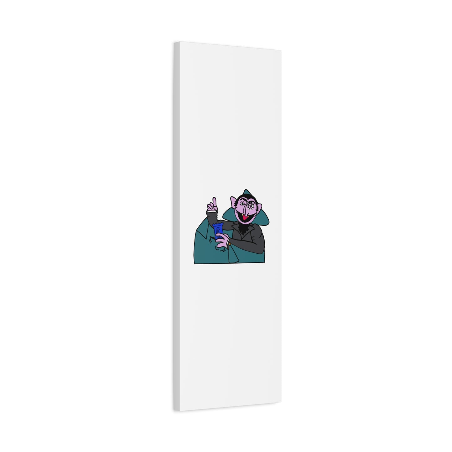 The Count Stealing Candy Canvas Print White - Sesame Street The Count Parody Art