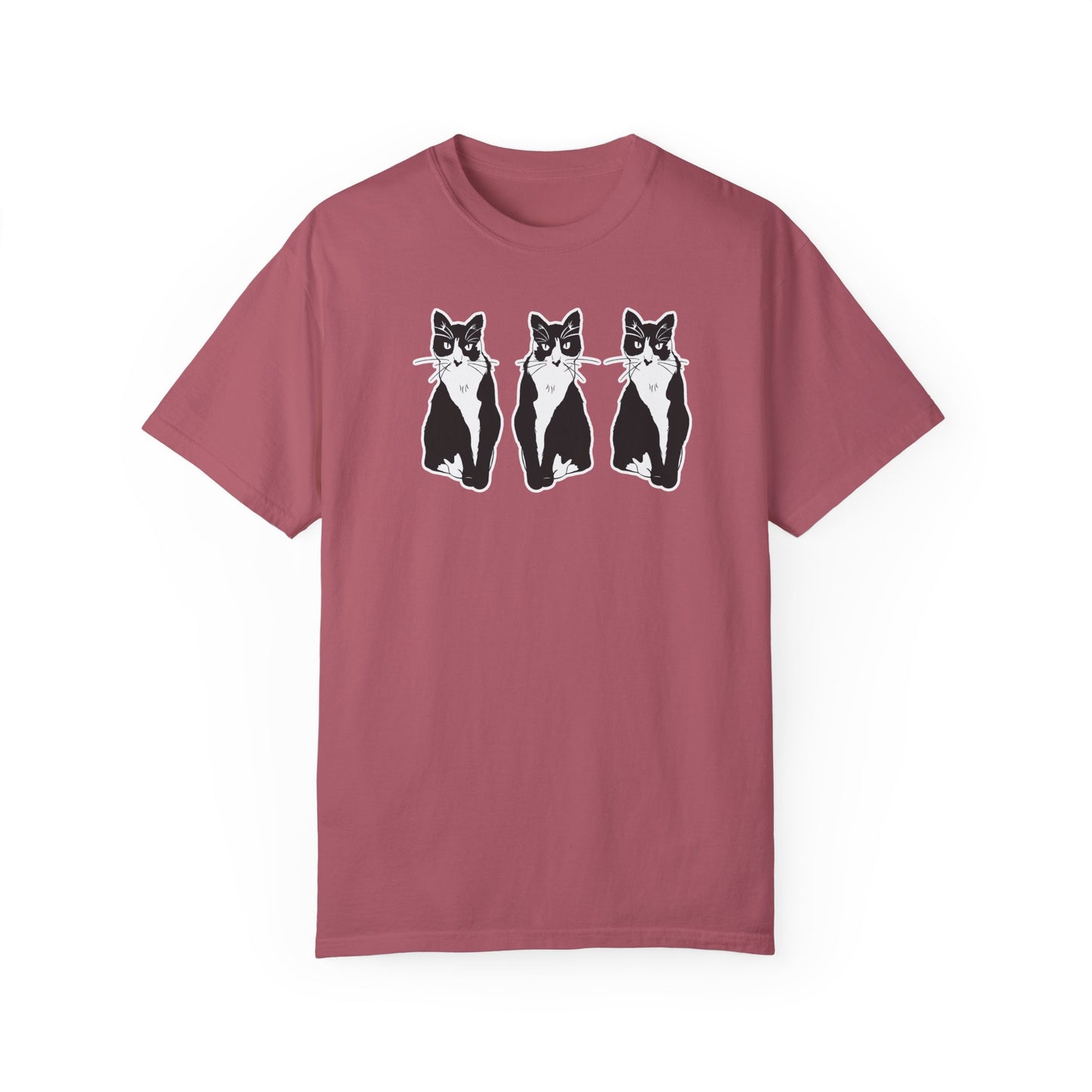 Cat x3 Tee (Sticker Style Cat) - Cat Drawing Shirt