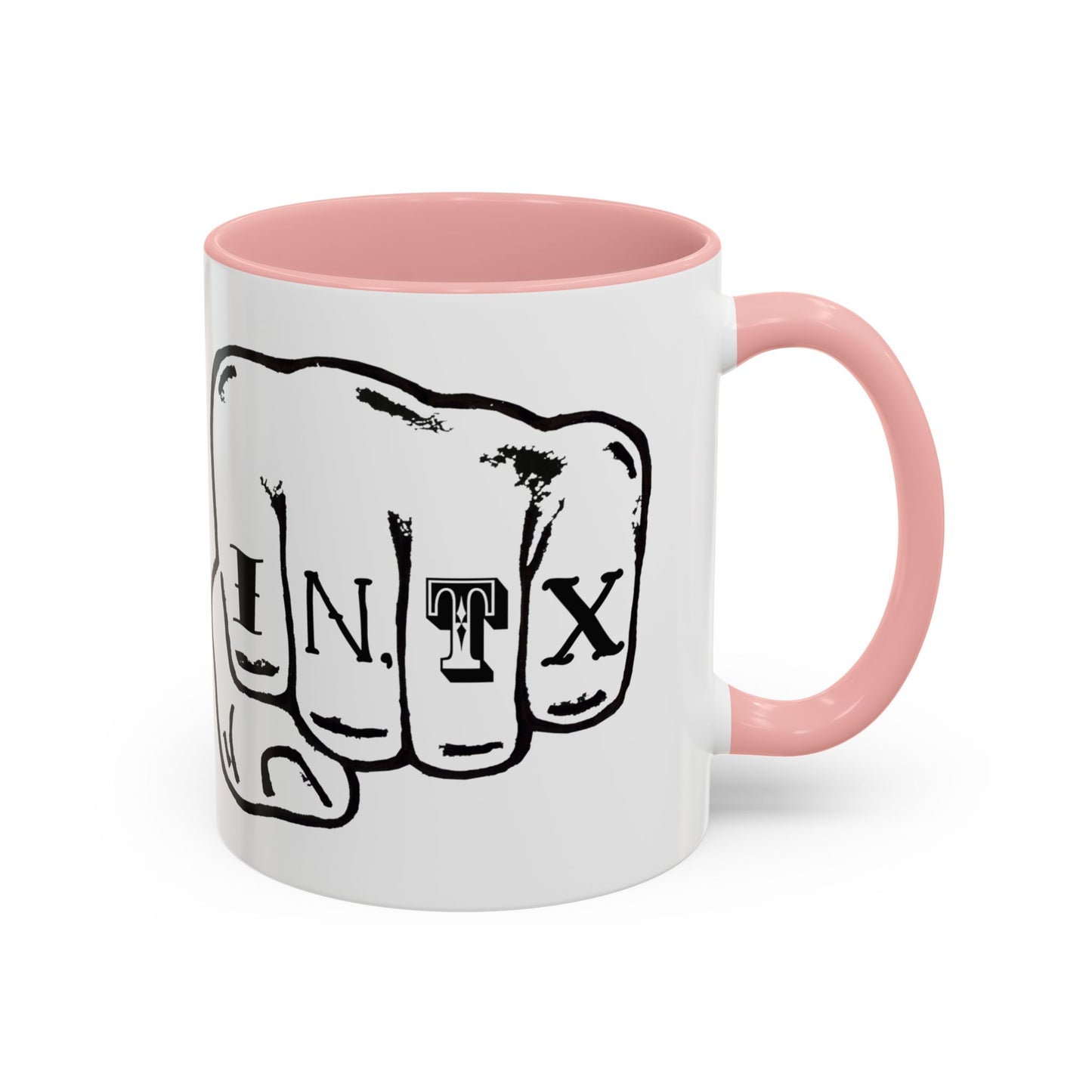 Austin Knuckle Tats Tattooed Fists Accent Mug Giant Fists Edition