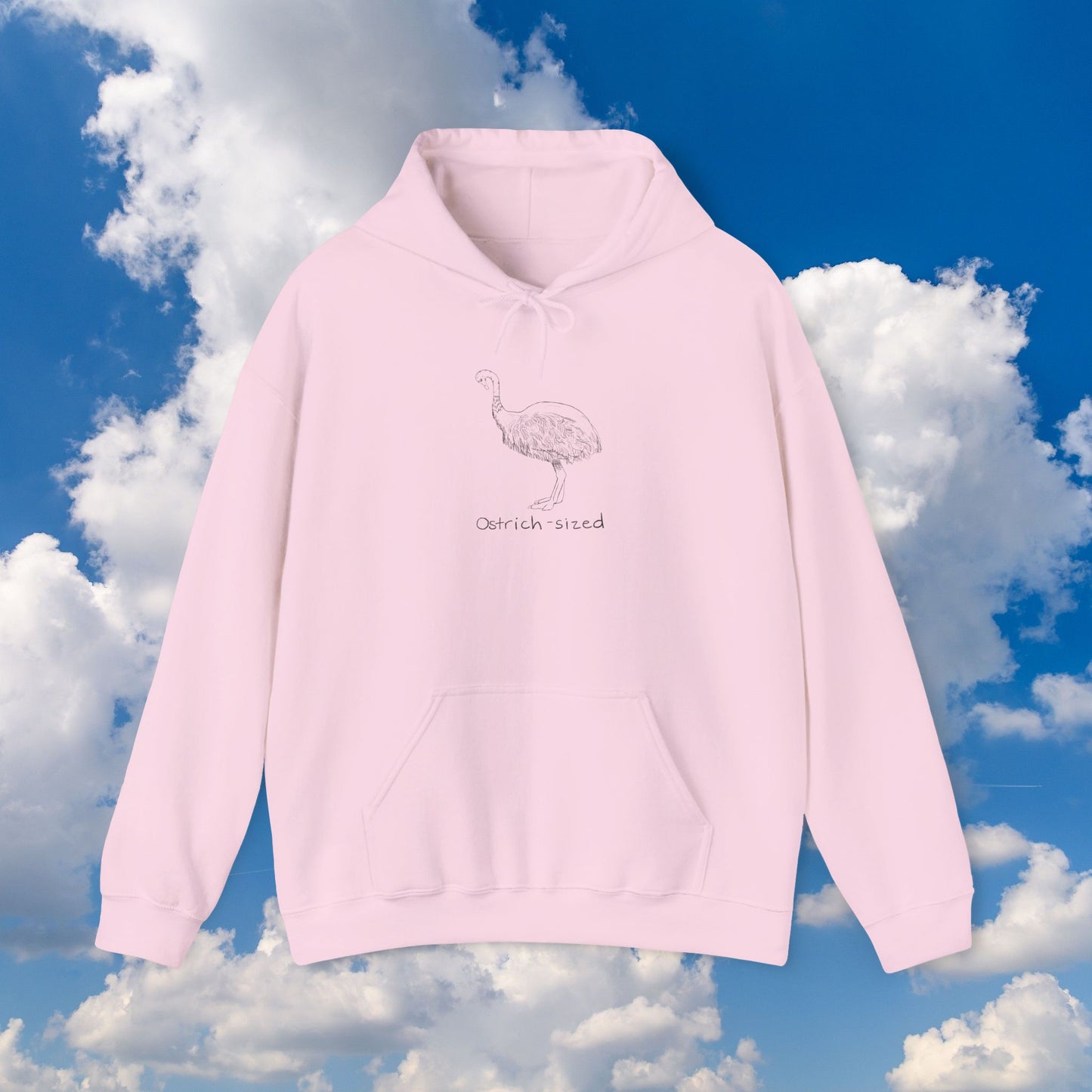 Ostrich-sized Drawing Hoodie Sweatshirt