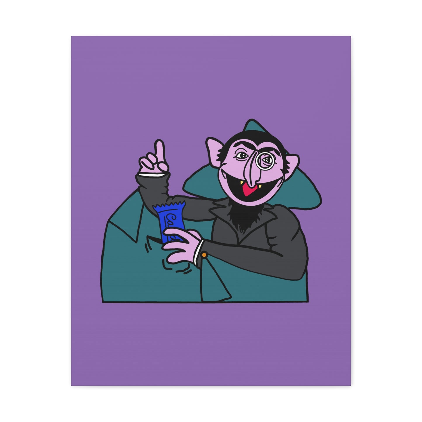 The Count Stealing Candy Canvas Print Light Purple - Sesame Street The Count Canvas Art