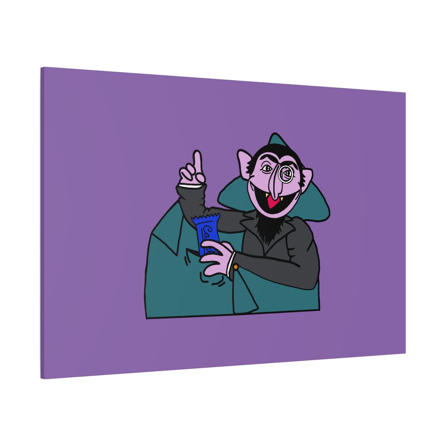 The Count Stealing Candy Canvas Print Light Purple - Sesame Street The Count Canvas Art