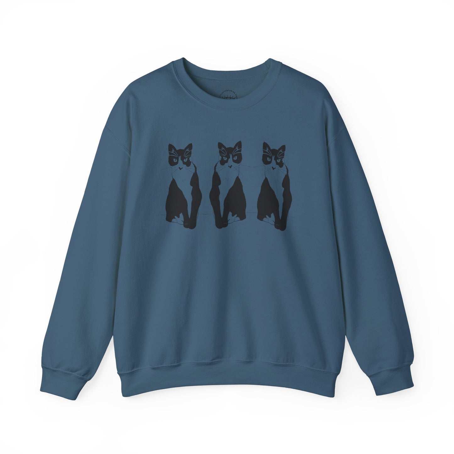 Cat x3 Sweatshirt (Transparent Style Cat) - Cat Drawing Sweatshirt