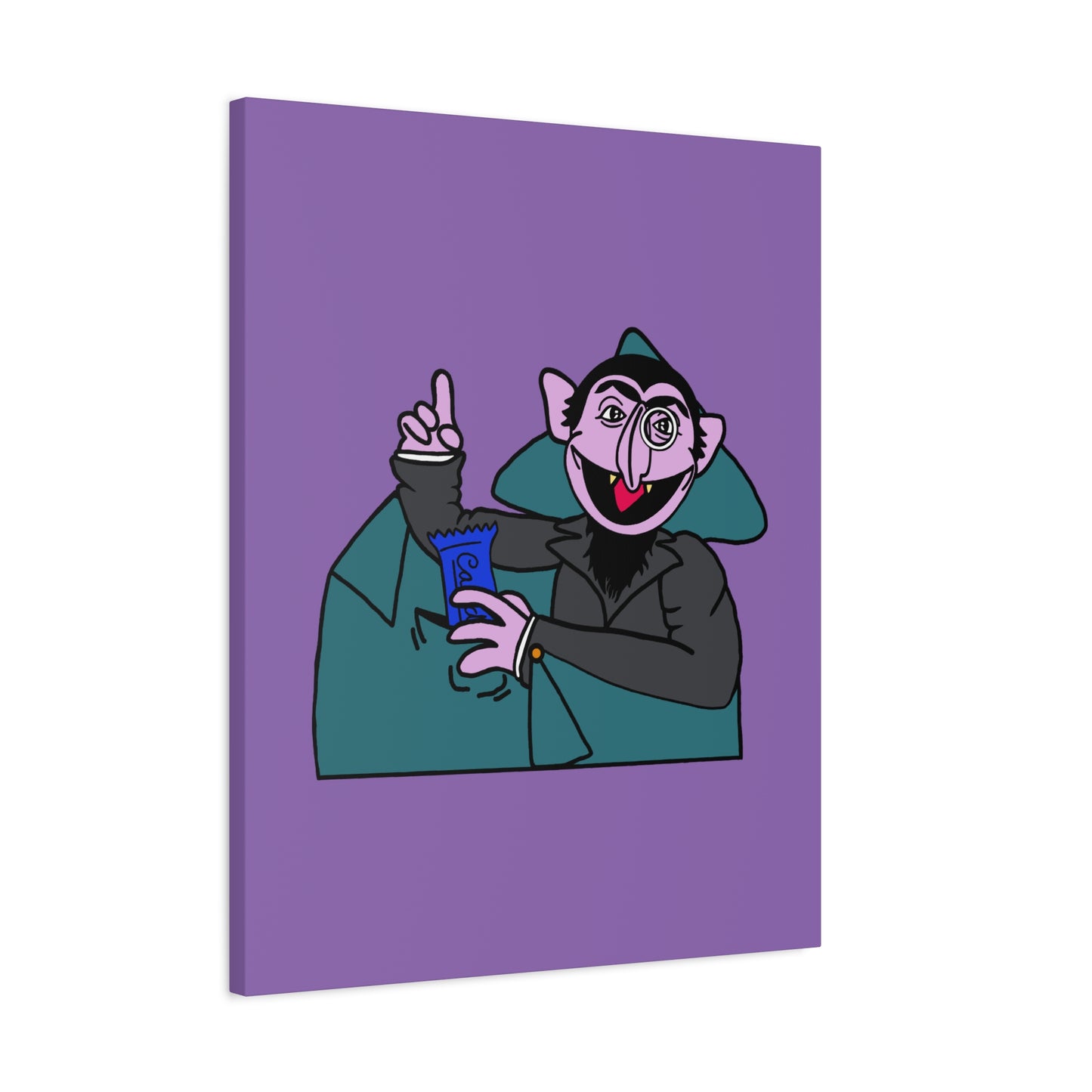 The Count Stealing Candy Canvas Print Light Purple - Sesame Street The Count Canvas Art