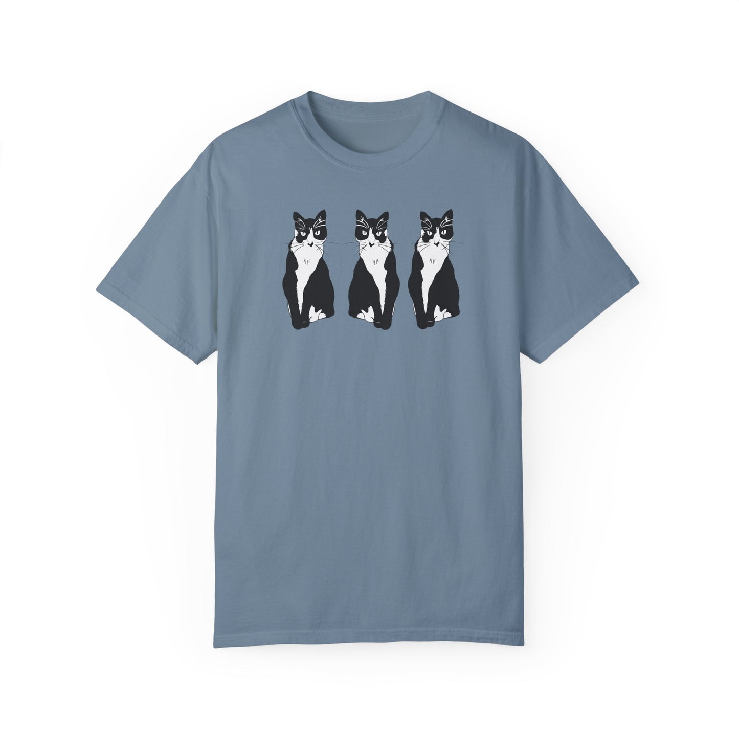 Cat x3 Tee (B&W Style Cat) - Cat Drawing Shirt