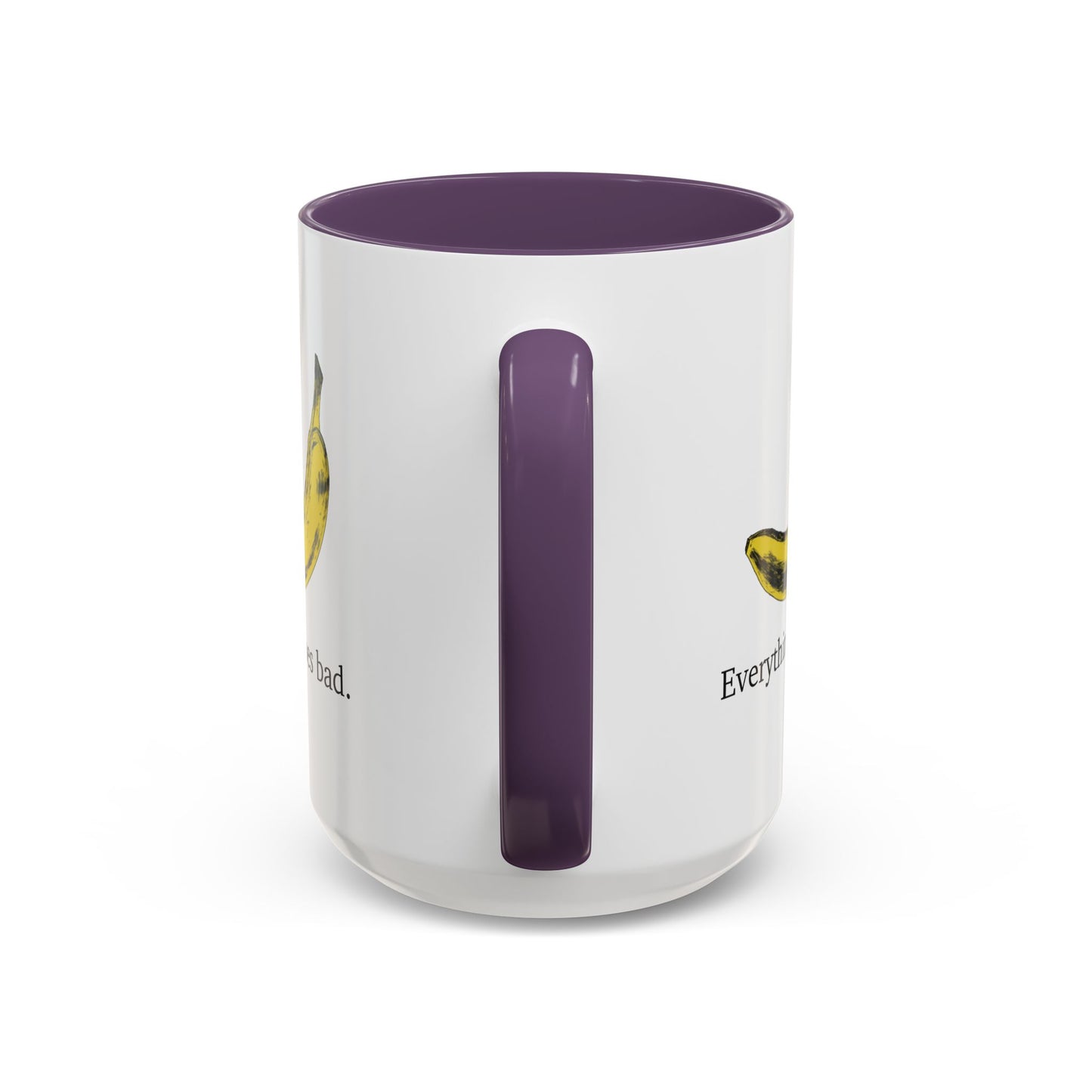 Everything Goes Bad Yellow Banana Accent Mug