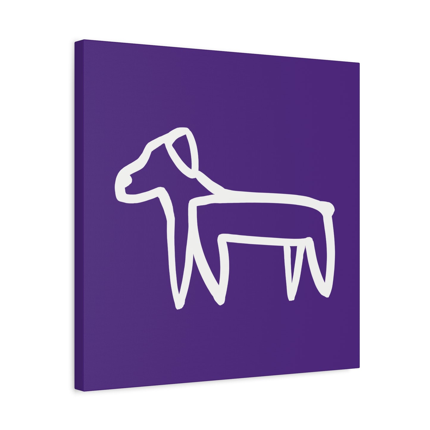 Dog Canvas Print on Purple (Transparent Style White Dog) - Dog Art Print