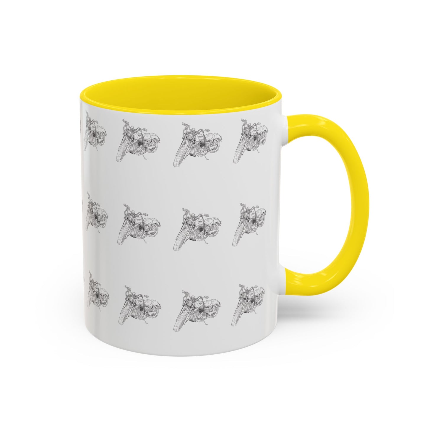 Motorcycle Pattern Coffee Mug - Harley Drawing Mug