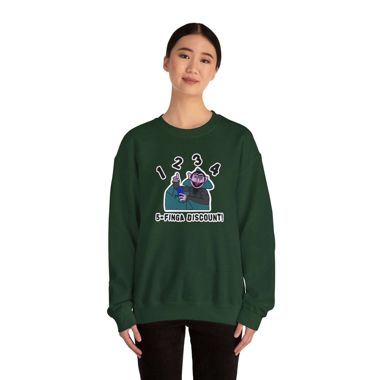 Five Finger Discount Sweatshirt - Sesame Street The Count Parody Sweatshirt