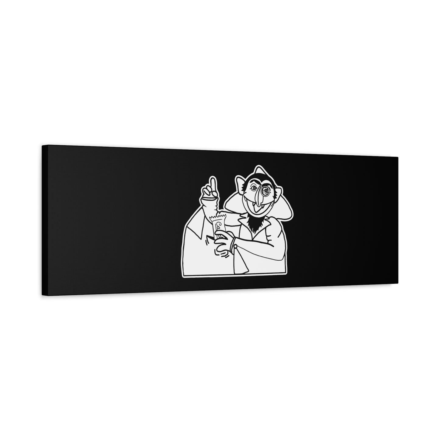 The Count Stealing Candy Outline Canvas Print Black - Sesame Street The Count Parody Canvas Art