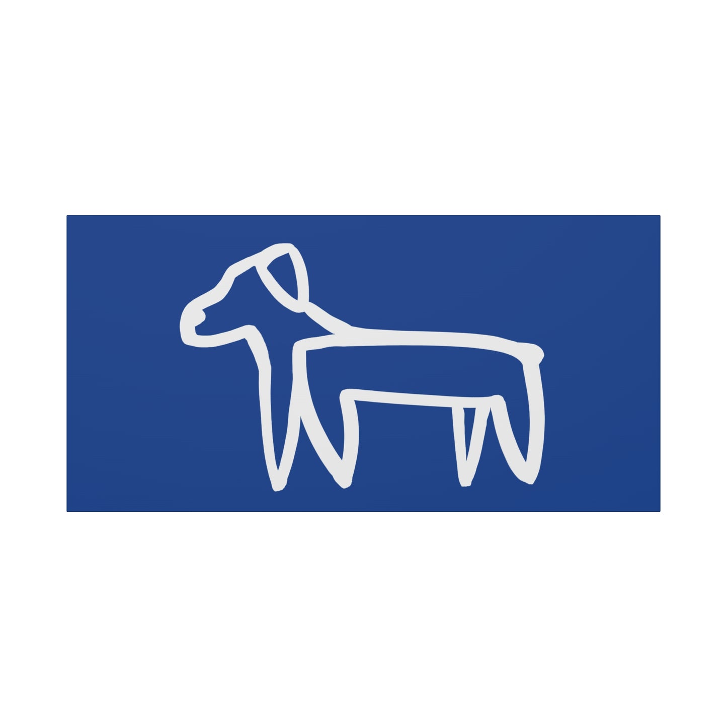 Dog Canvas Print on Blue (Transparent Style White Dog) - Dog Art Print