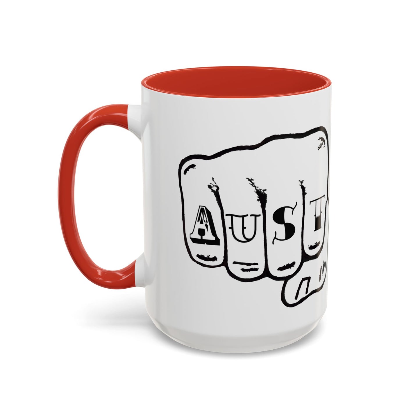 Austin Knuckle Tats Tattooed Fists Accent Mug Giant Fists Edition